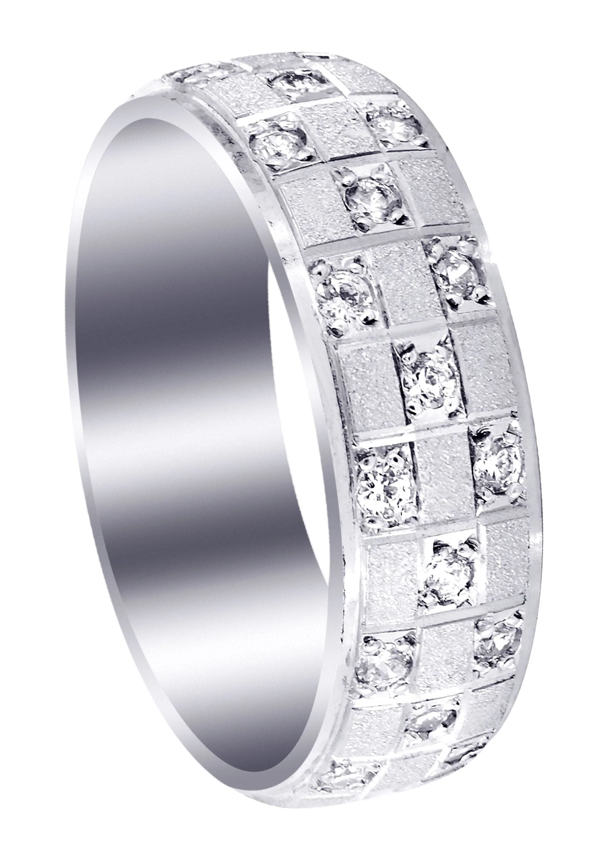 Diamond Mens Wedding Band | 0.17 Carats | Stone Finish (Prince)
