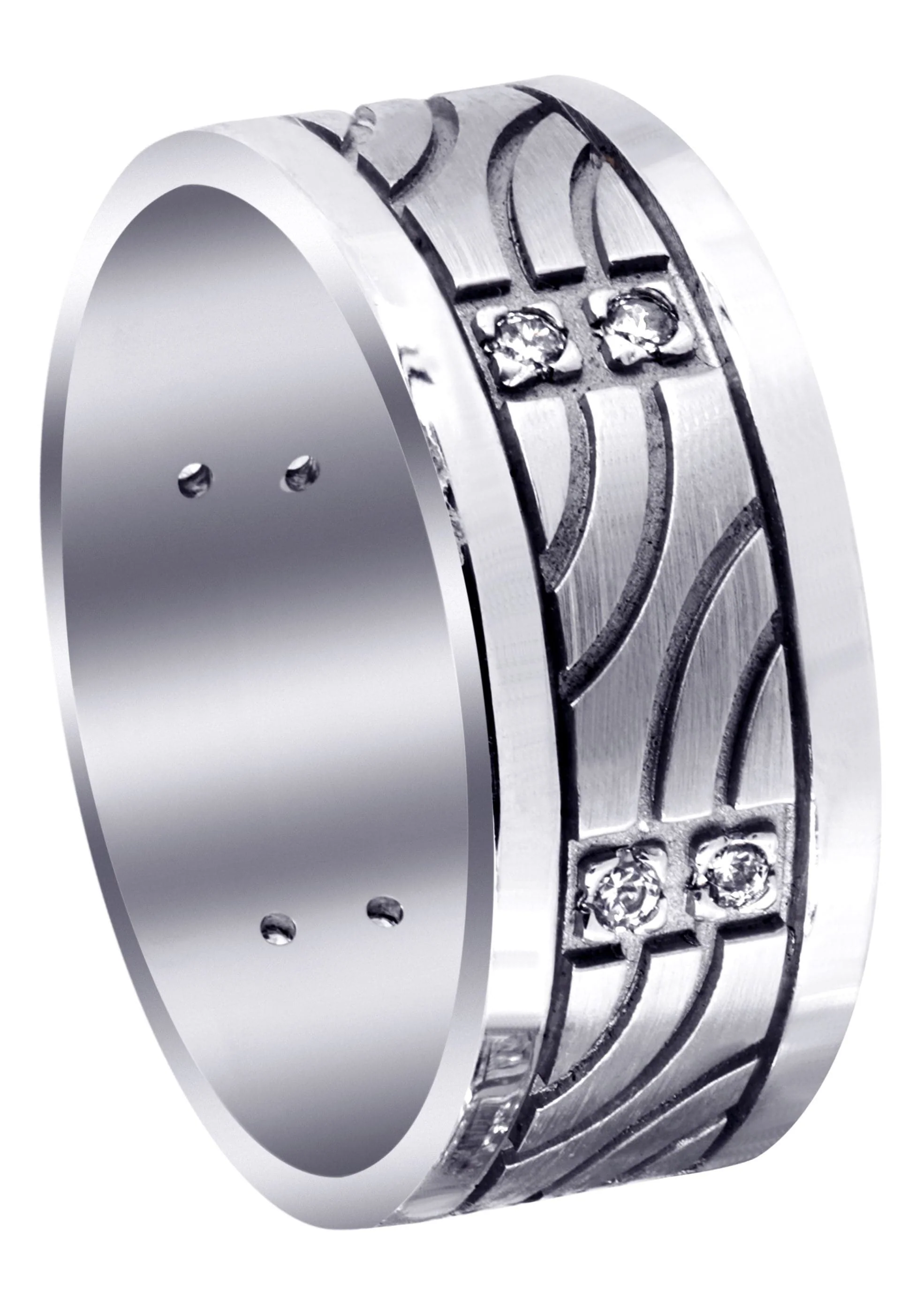 Diamond Mens Wedding Band | 0.18 Carats | High Polish Finish (Nehemiah)