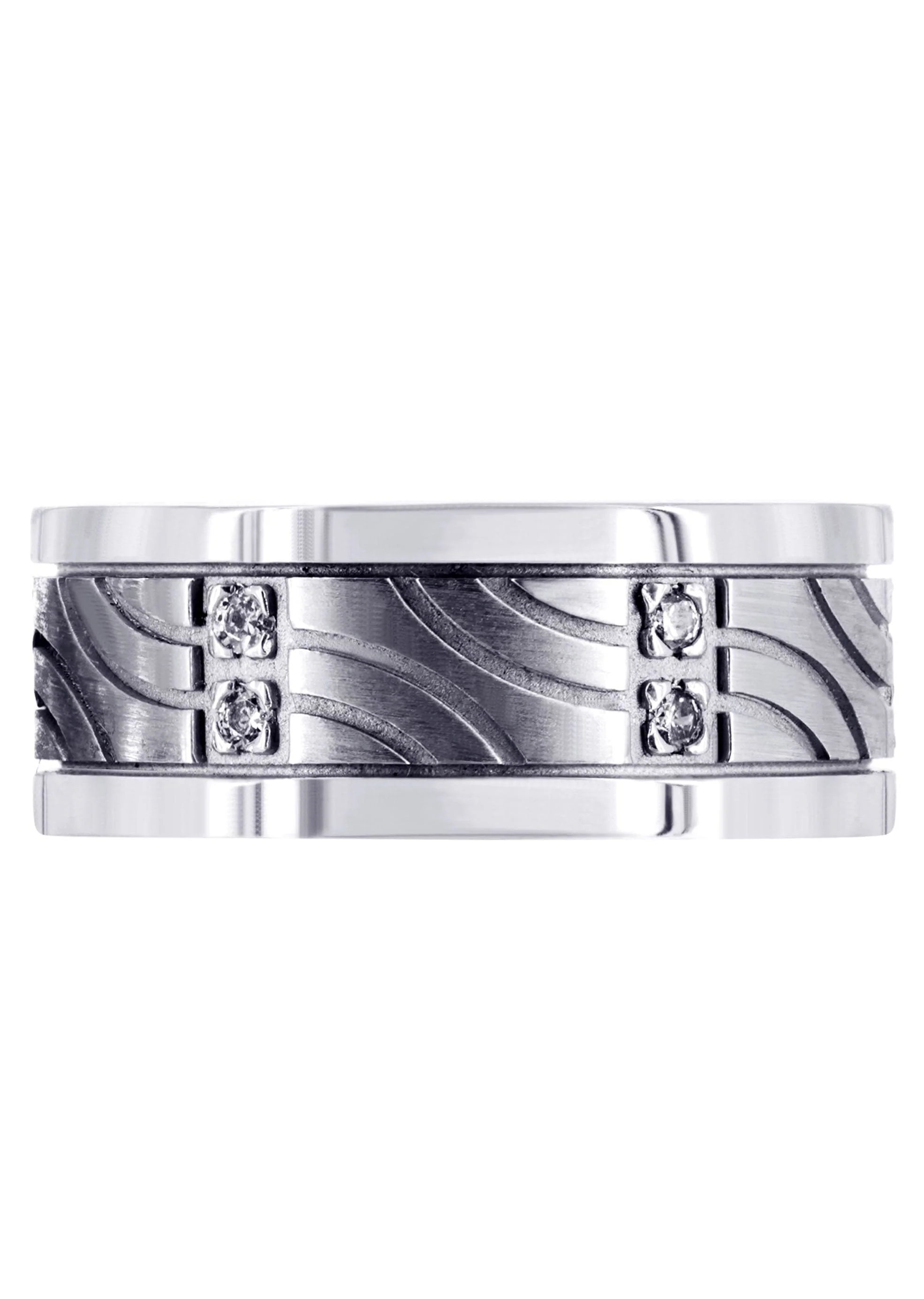 Diamond Mens Wedding Band | 0.18 Carats | High Polish Finish (Nehemiah) - Image 2