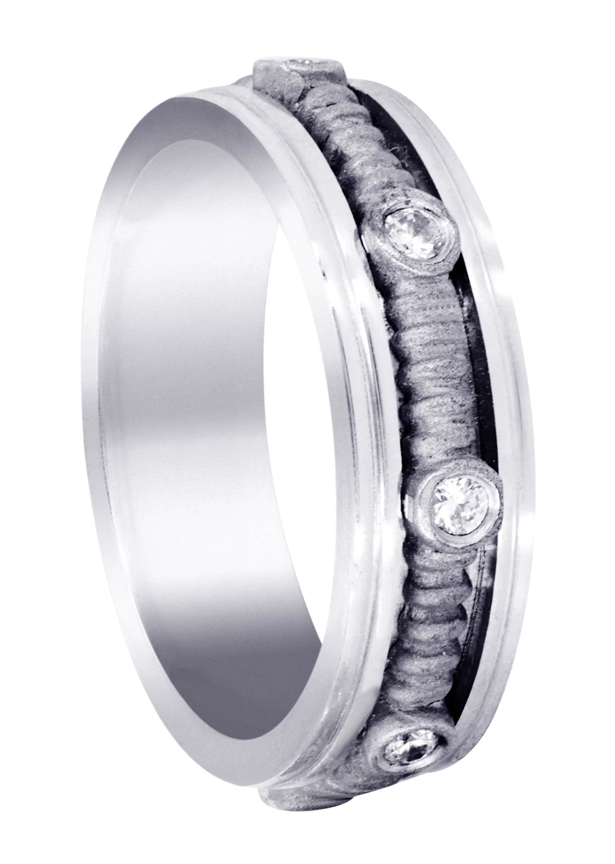 Diamond Mens Wedding Band | 0.24 Carats | Sand Blast Finish (Johnathan)