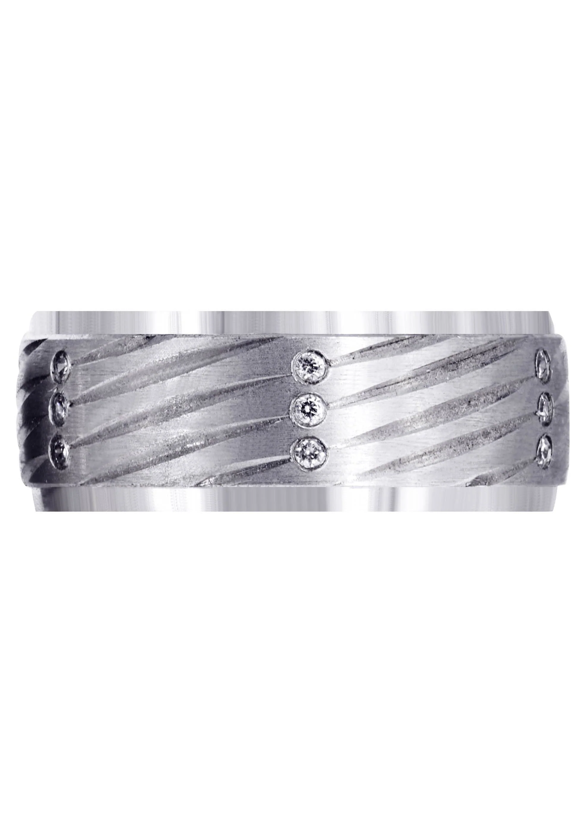 Diamond Mens Wedding Band | 0.27 Carats | Satin Finish (Dante) - Image 2