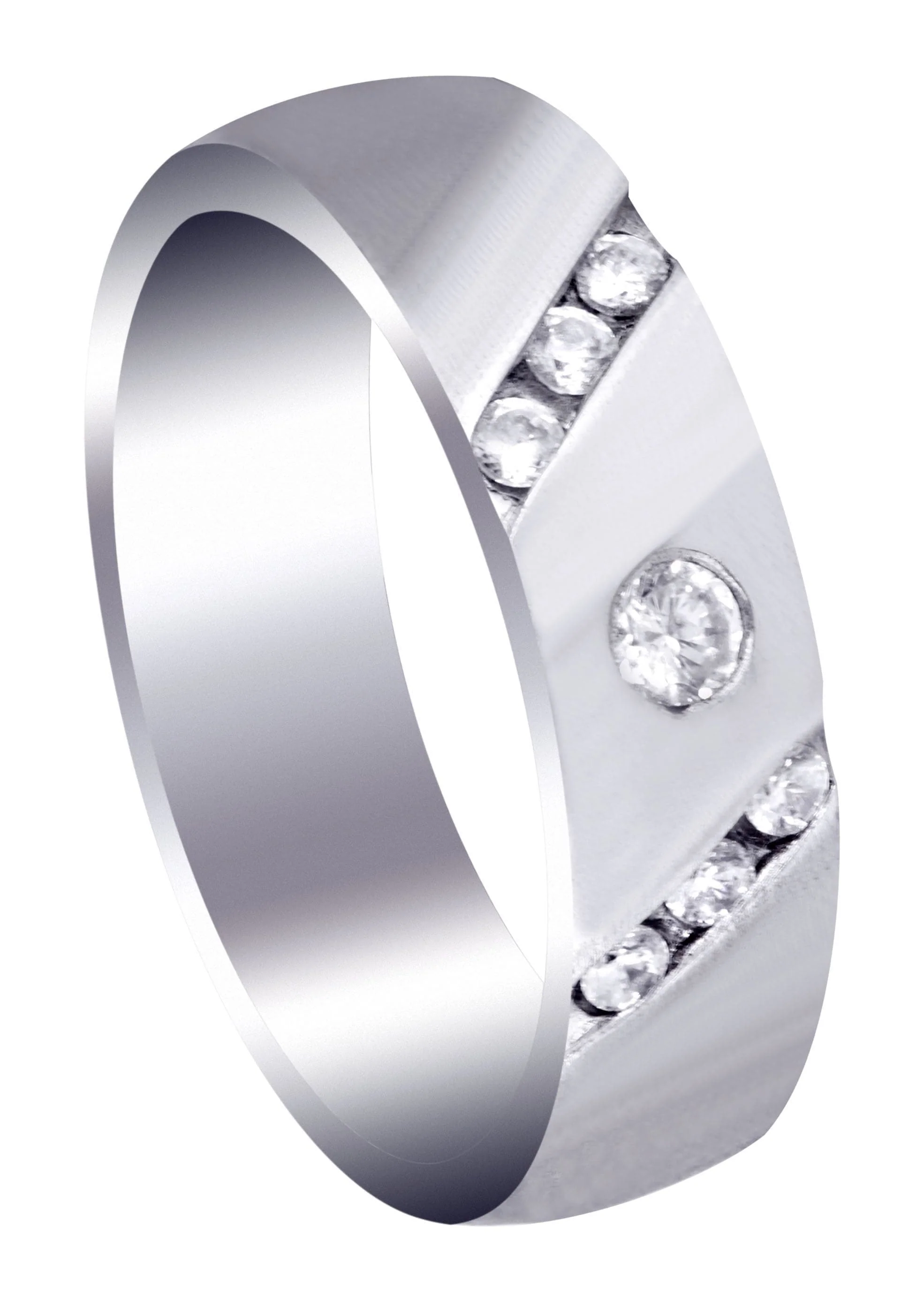 Diamond Mens Wedding Band | 0.28 Carats | Satin Finish (Seth)