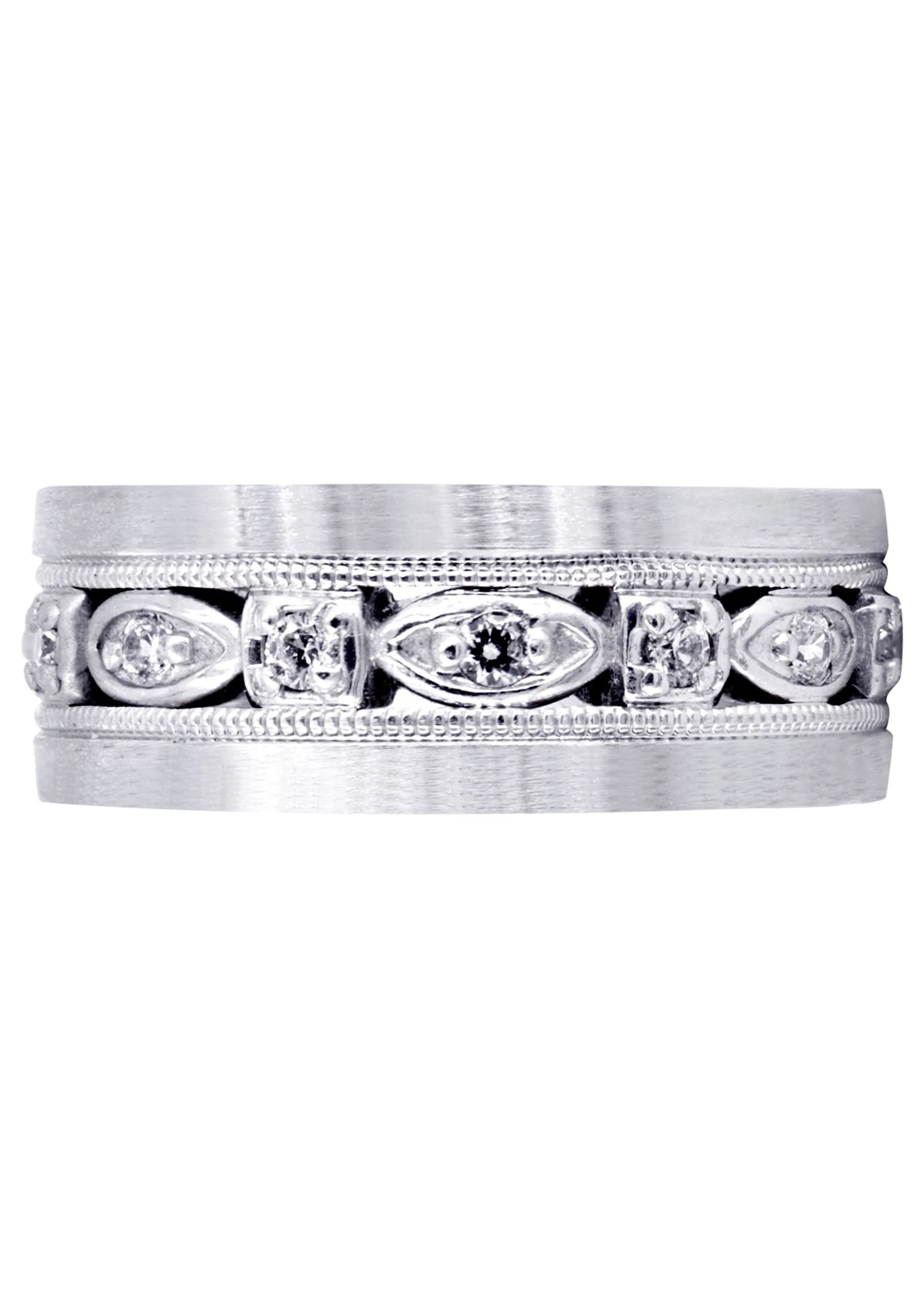 Diamond Mens Wedding Band | 0.28 Carats | Satin Finish (Marcos) - Image 2