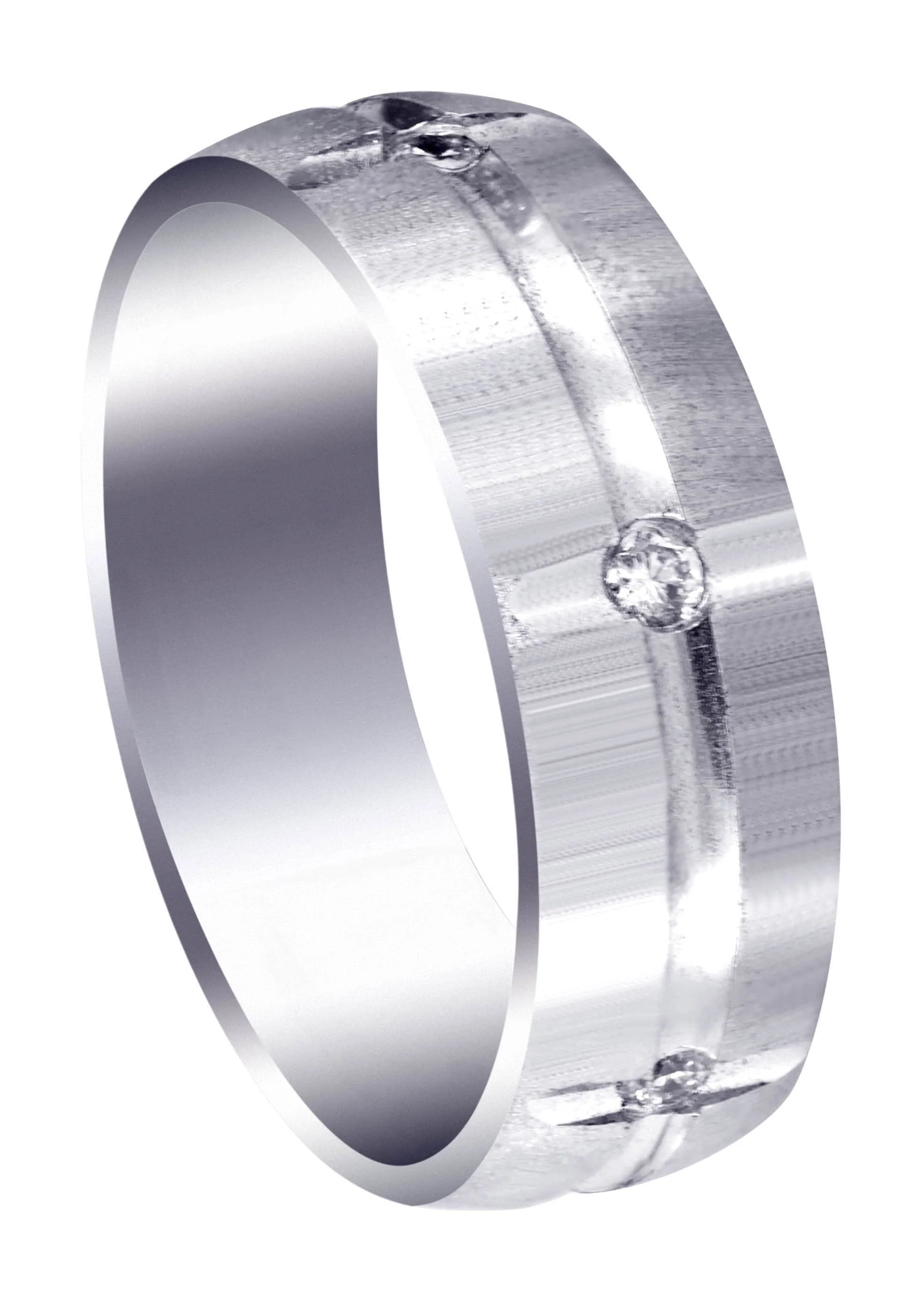 Diamond Mens Wedding Band | 0.3 Carats | Cross Satin Finish (Josue)