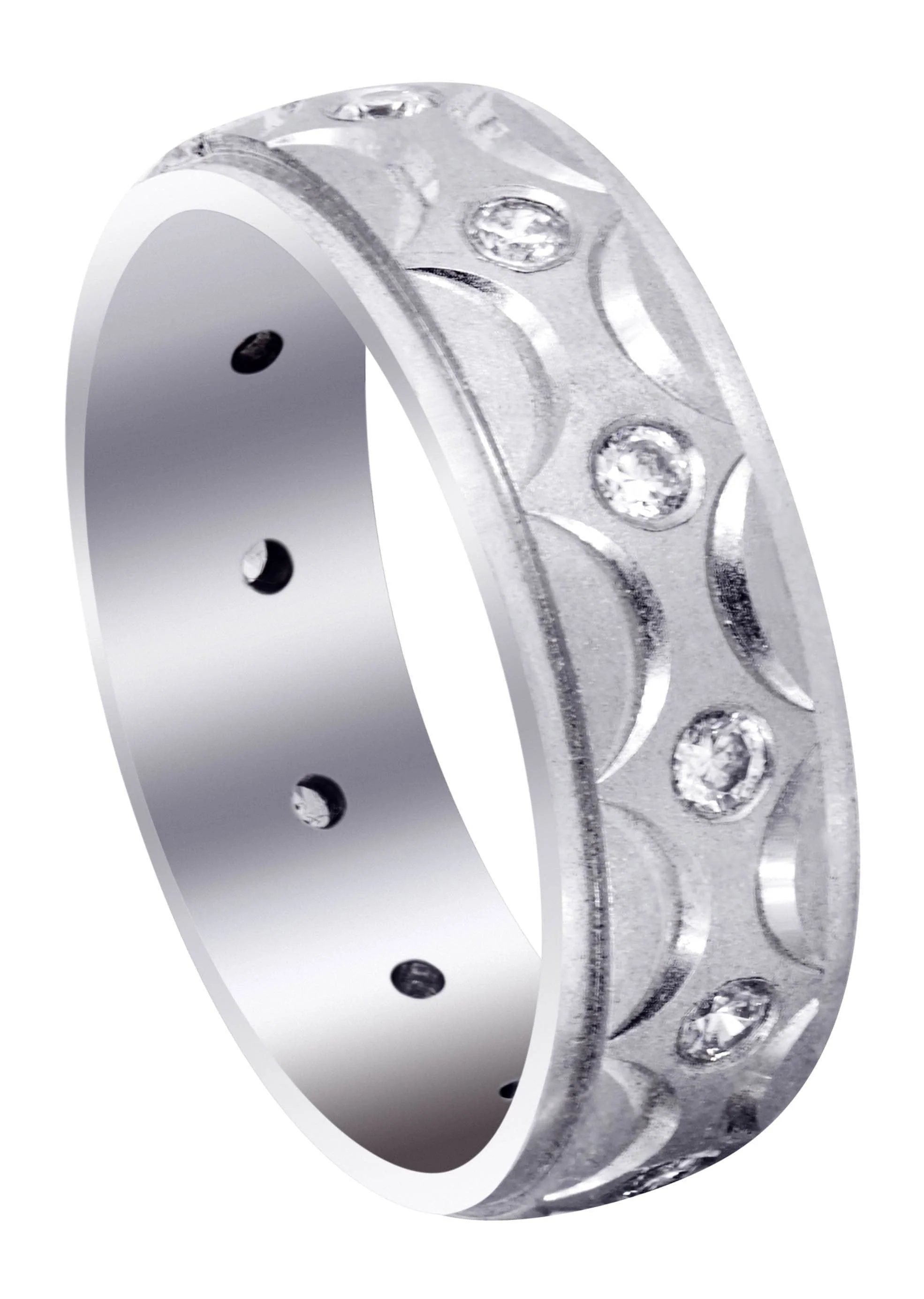 Diamond Mens Wedding Band | 0.3 Carats | Satin Finish (Ali)