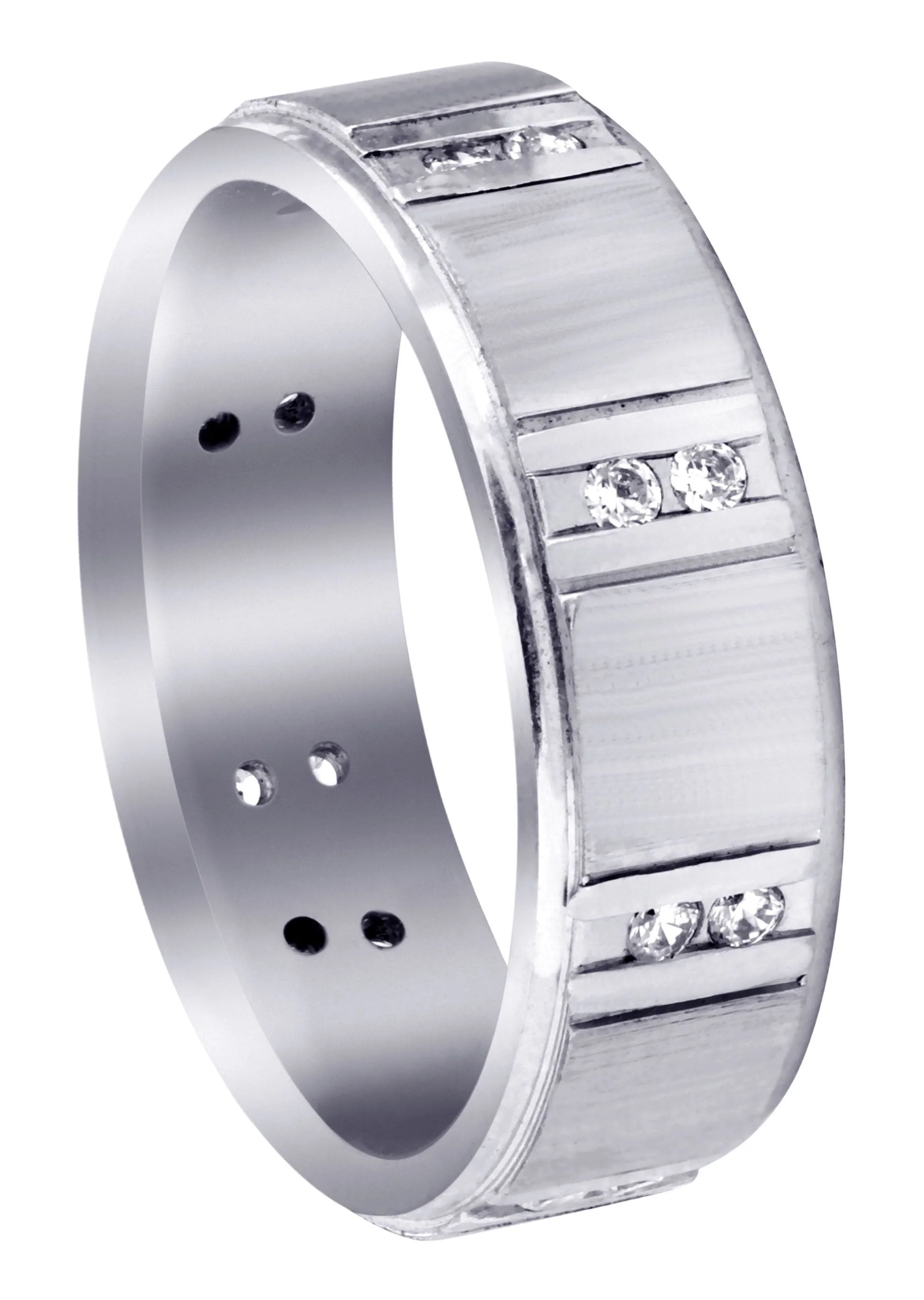 Diamond Mens Wedding Band | 0.32 Carats | Cross Satin Finish (Corey)