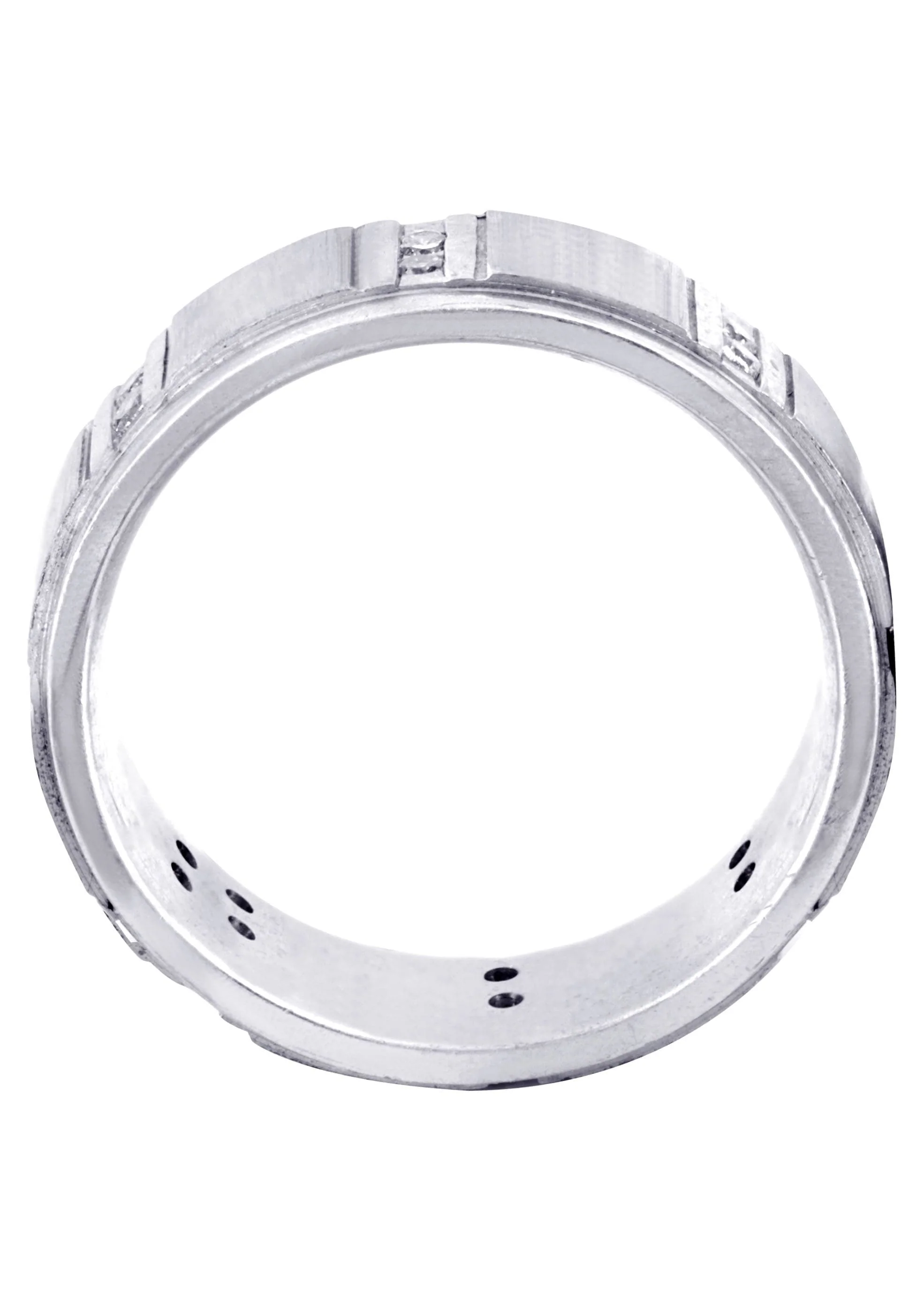 Diamond Mens Wedding Band | 0.32 Carats | Cross Satin Finish (Corey) - Image 3