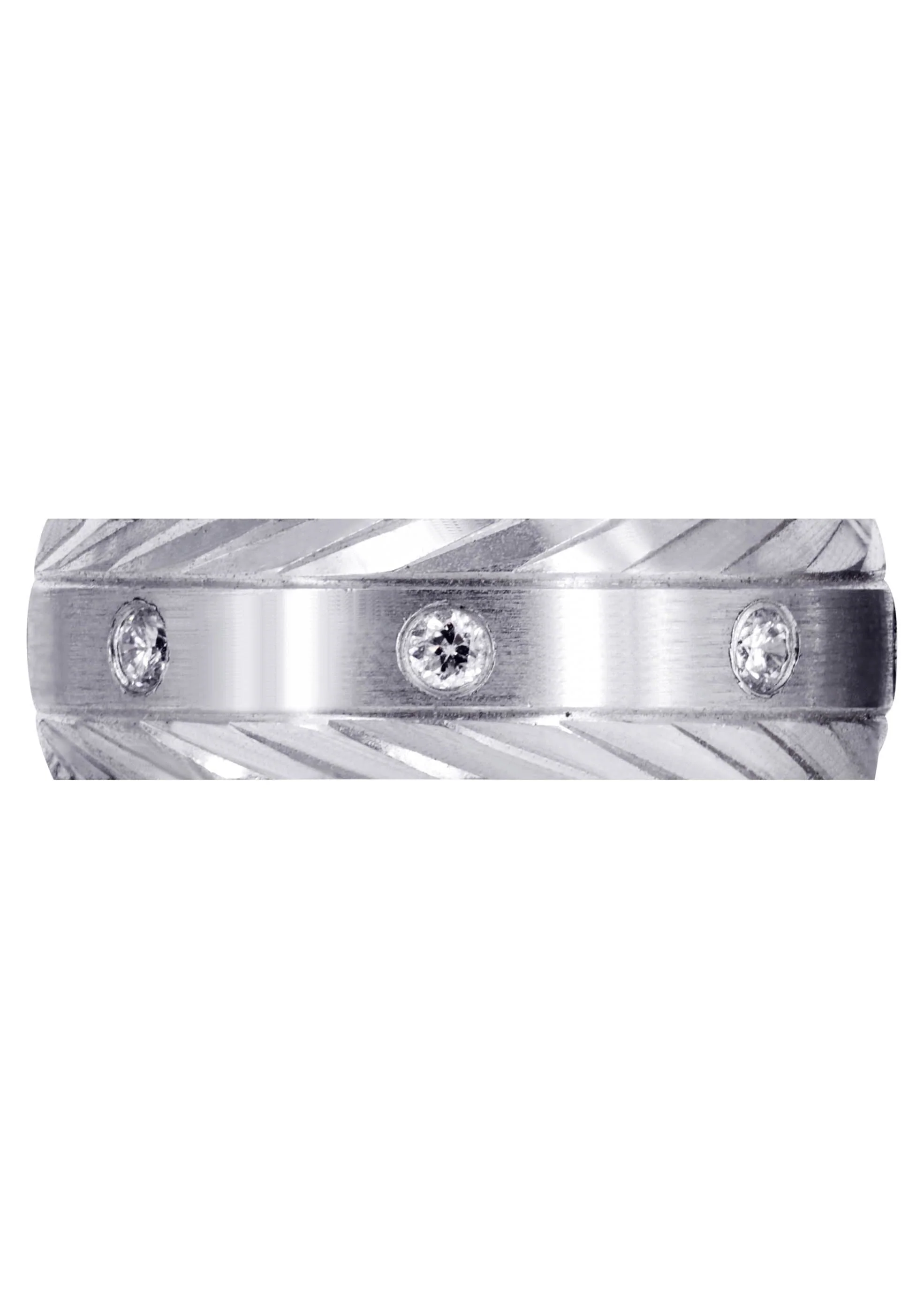 Diamond Mens Wedding Band | 0.4 Carats | Satin Finish (Edgar) - Image 2