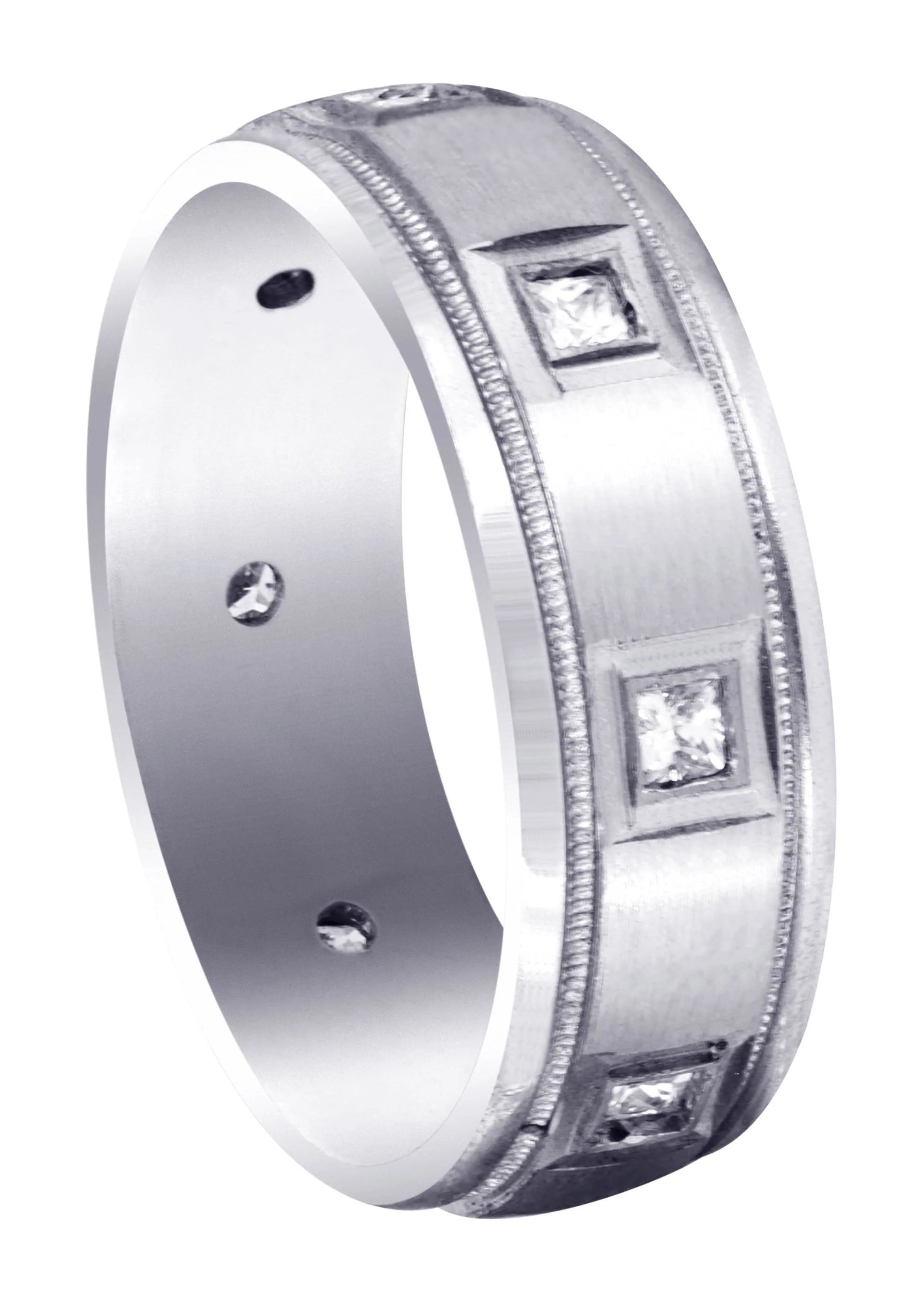 Diamond Mens Wedding Band | 0.4 Carats | Satin Finish (Cesar)