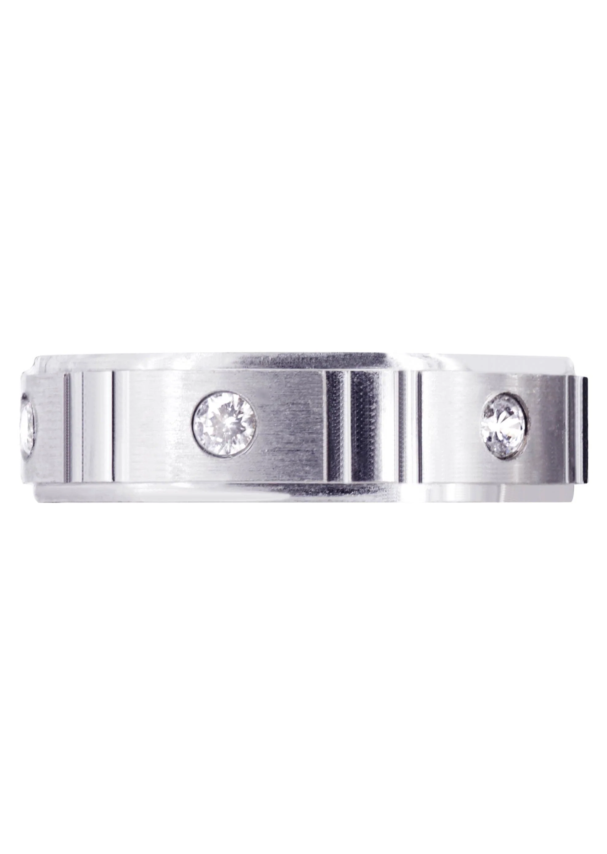 Diamond Mens Wedding Band | 0.42 Carats | Satin Finish (Noel) - Image 2