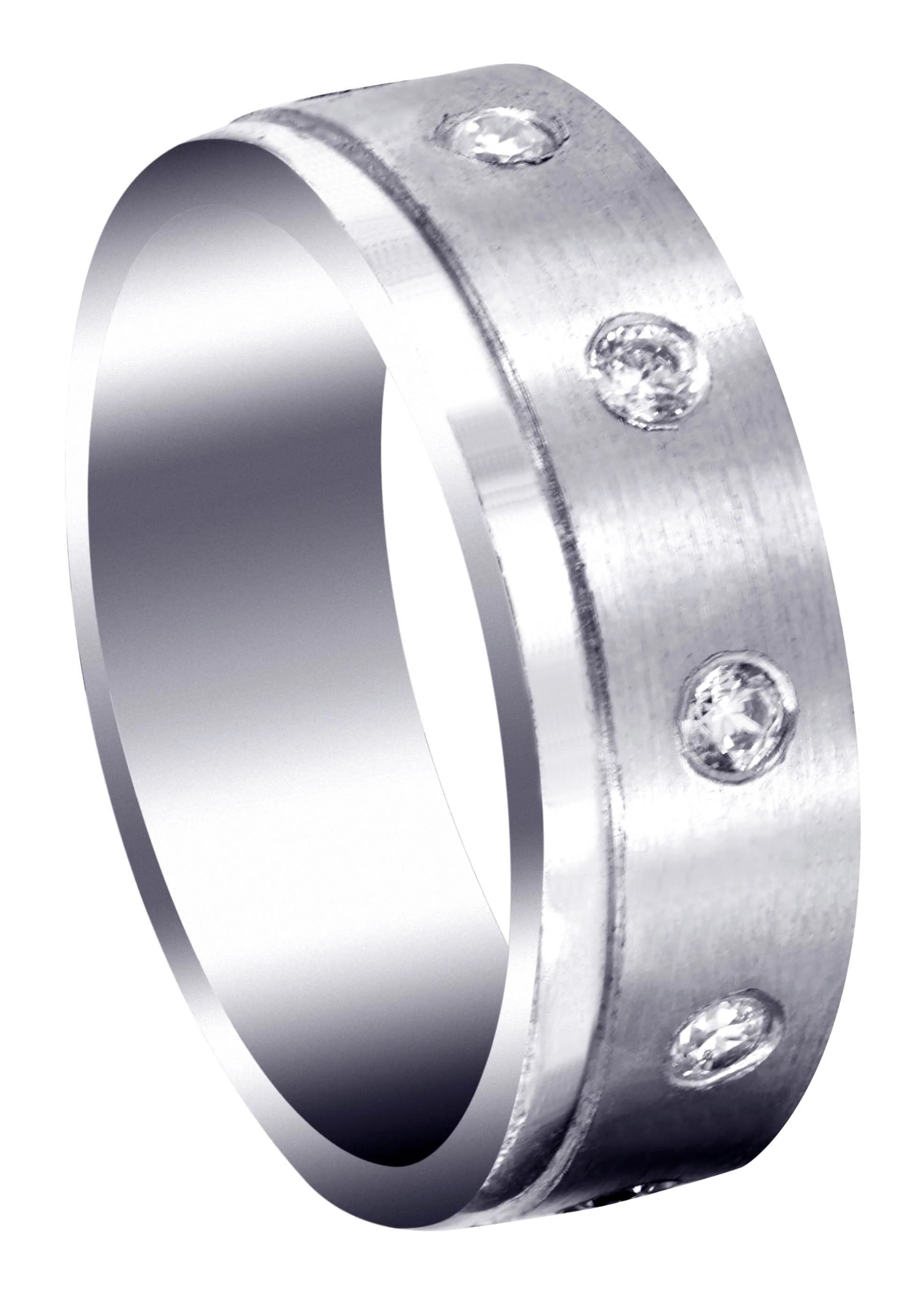 Diamond Mens Wedding Band | 0.5 Carats | Satin Finish (Martin)