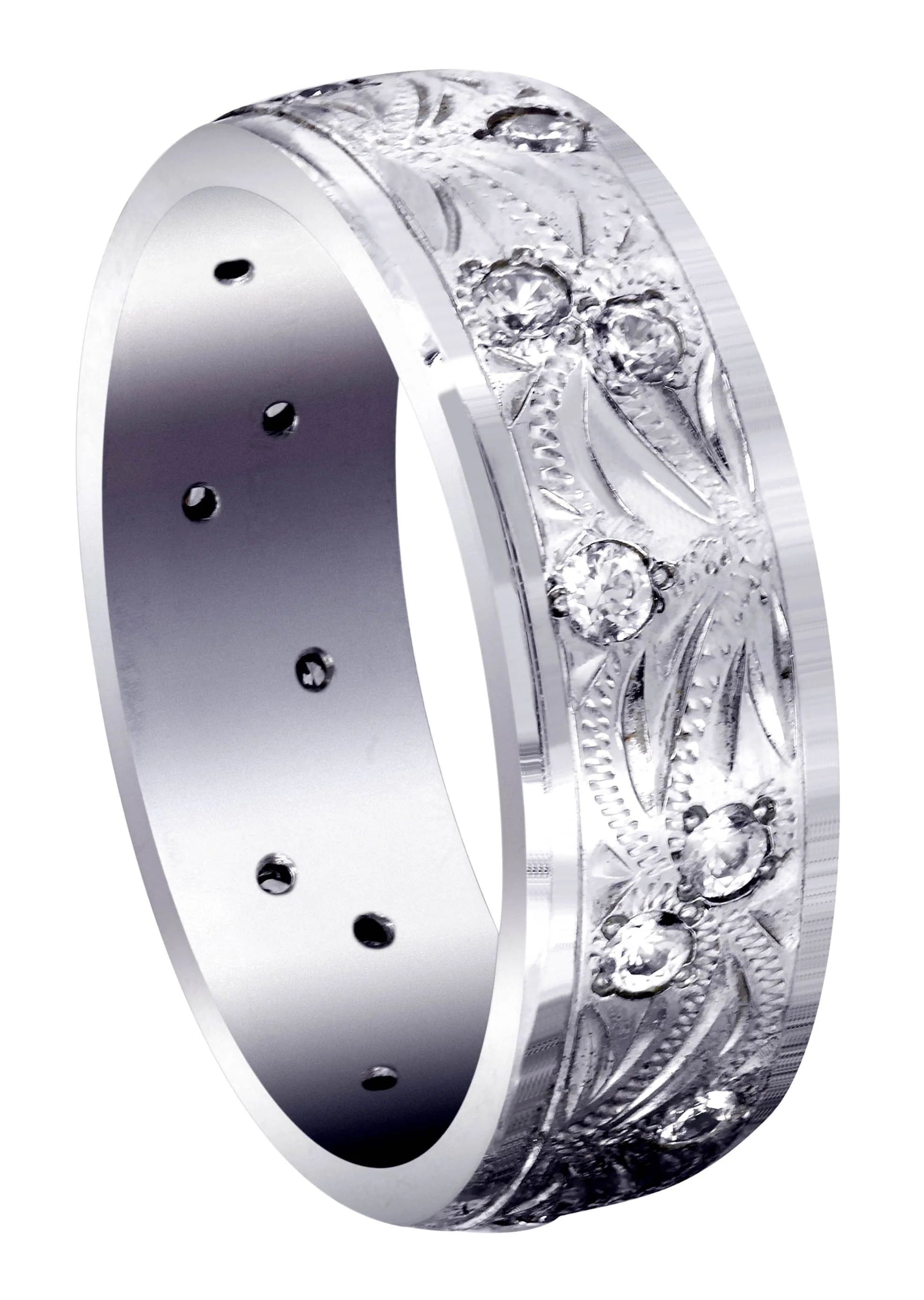 Diamond Mens Wedding Band | 0.54 Carats | High Polish Finish (Karson)
