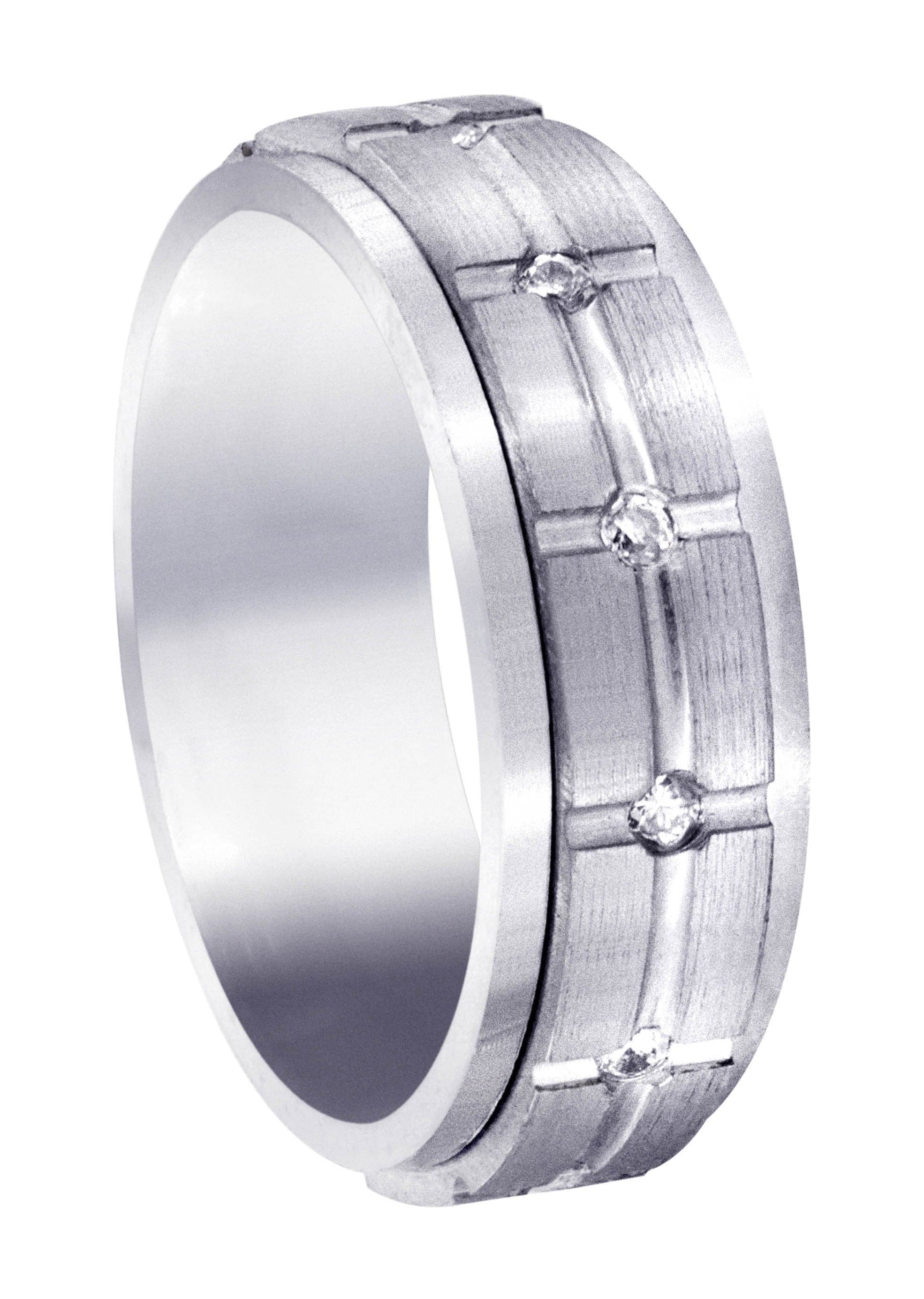 Diamond Mens Wedding Band | 0.6 Carats | Satin Finish (Trevor)