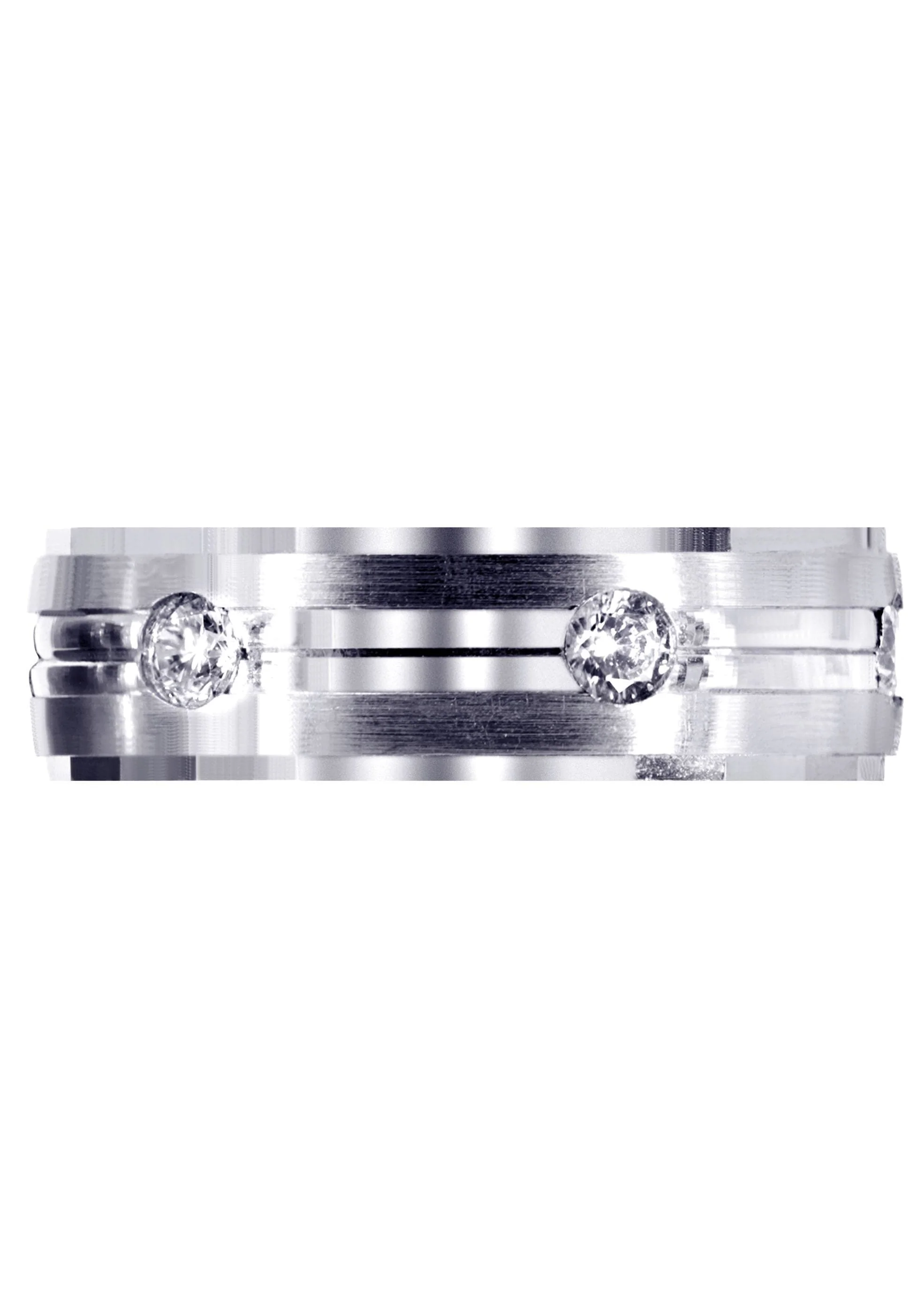 Diamond Mens Wedding Band | 0.6 Carats | Satin / High Polish Finish (Aden) - Image 2
