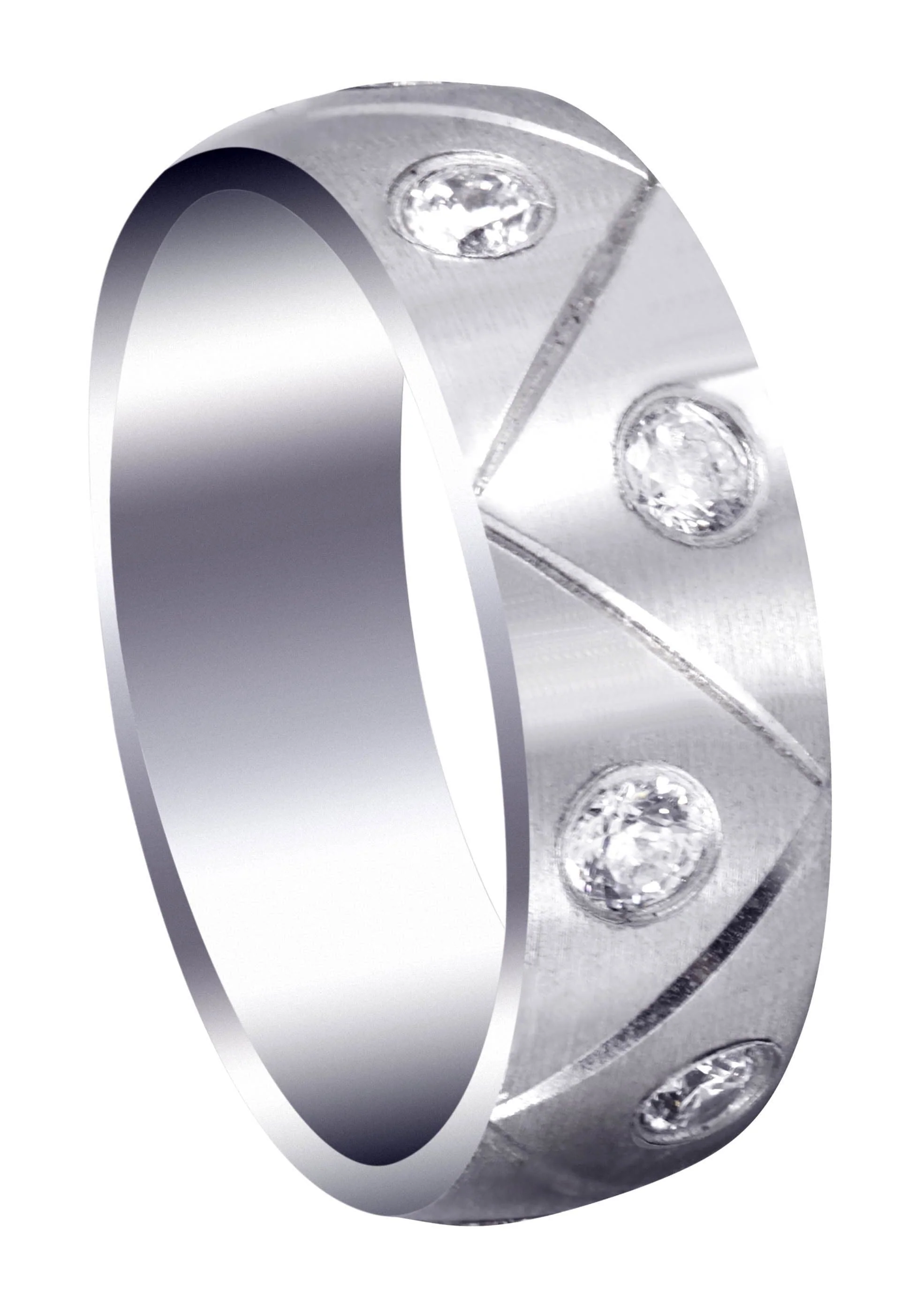 Diamond Mens Wedding Band | 1 Carats | Satin Finish (Milo)