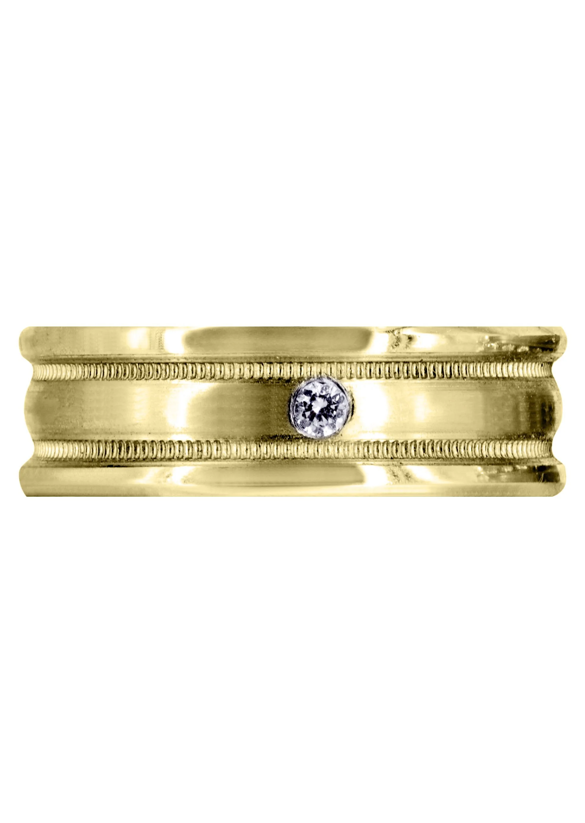 Yellow Gold Diamond Mens Wedding Band | 0.04 Carats (Brock) - Image 2
