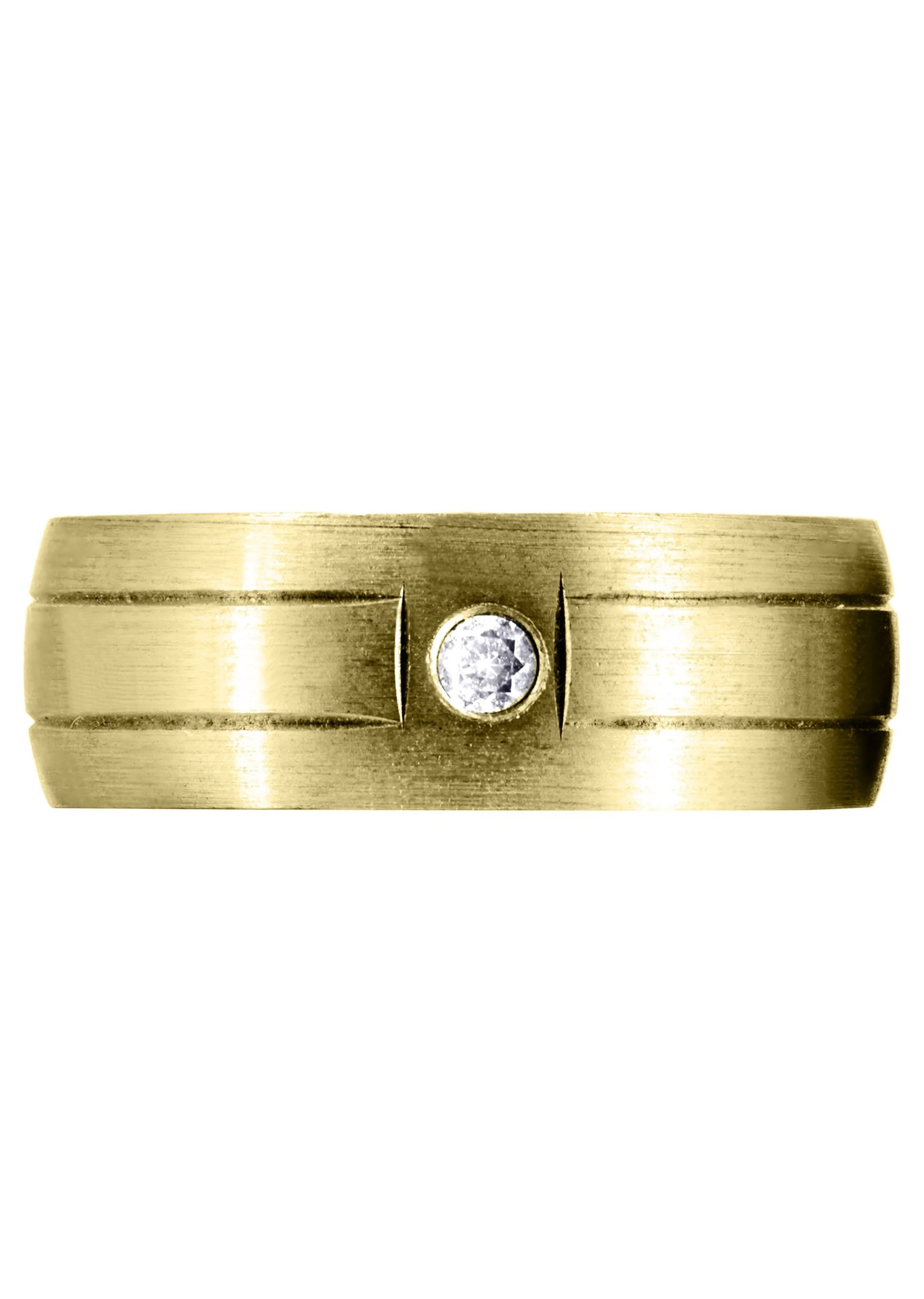 Yellow Gold Diamond Mens Wedding Band | 0.05 Carats | Satin Finish (Malik) - Image 2