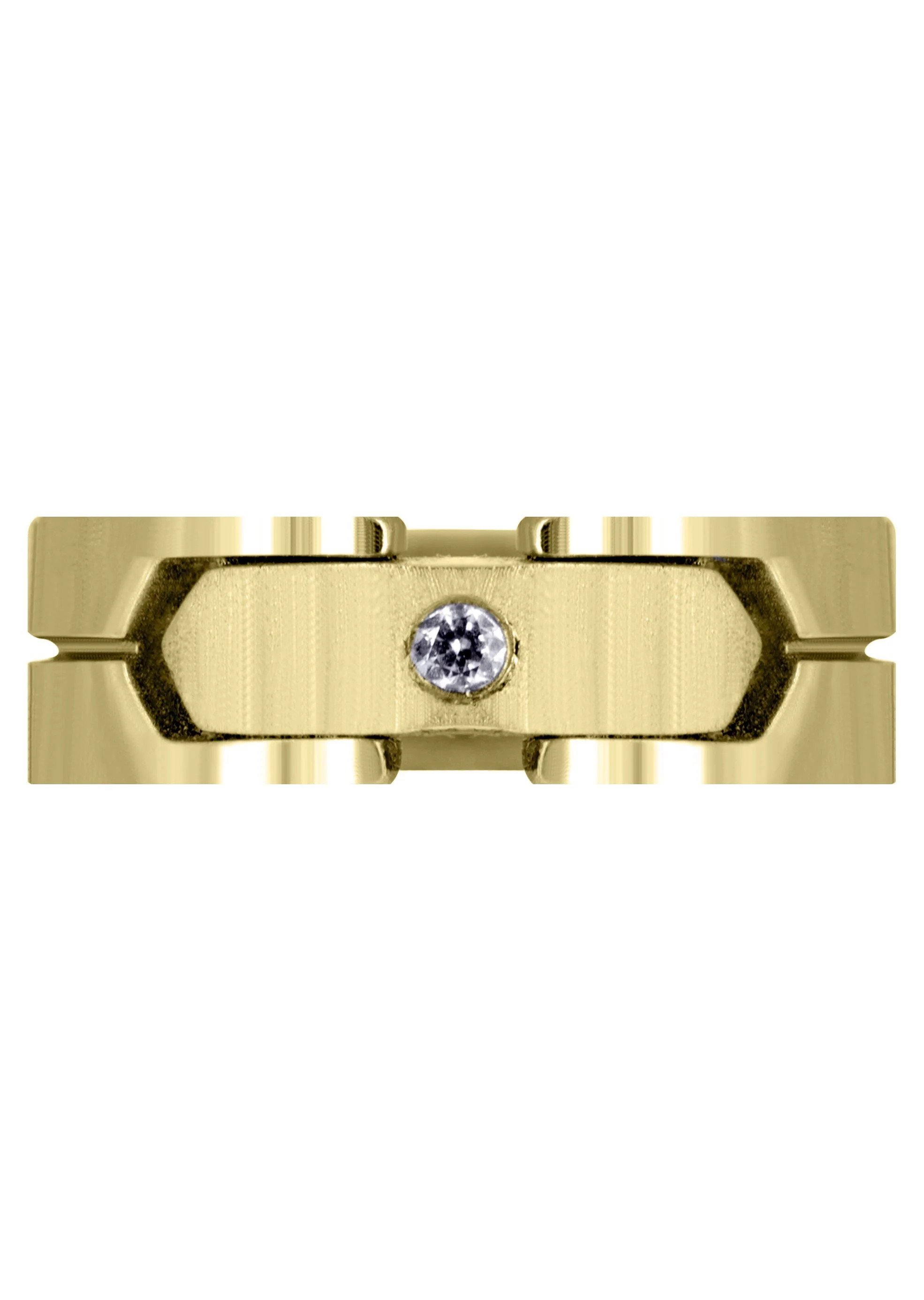 Yellow Gold Diamond Mens Wedding Band | 0.07 Carats | Satin Finish (Porter) - Image 2