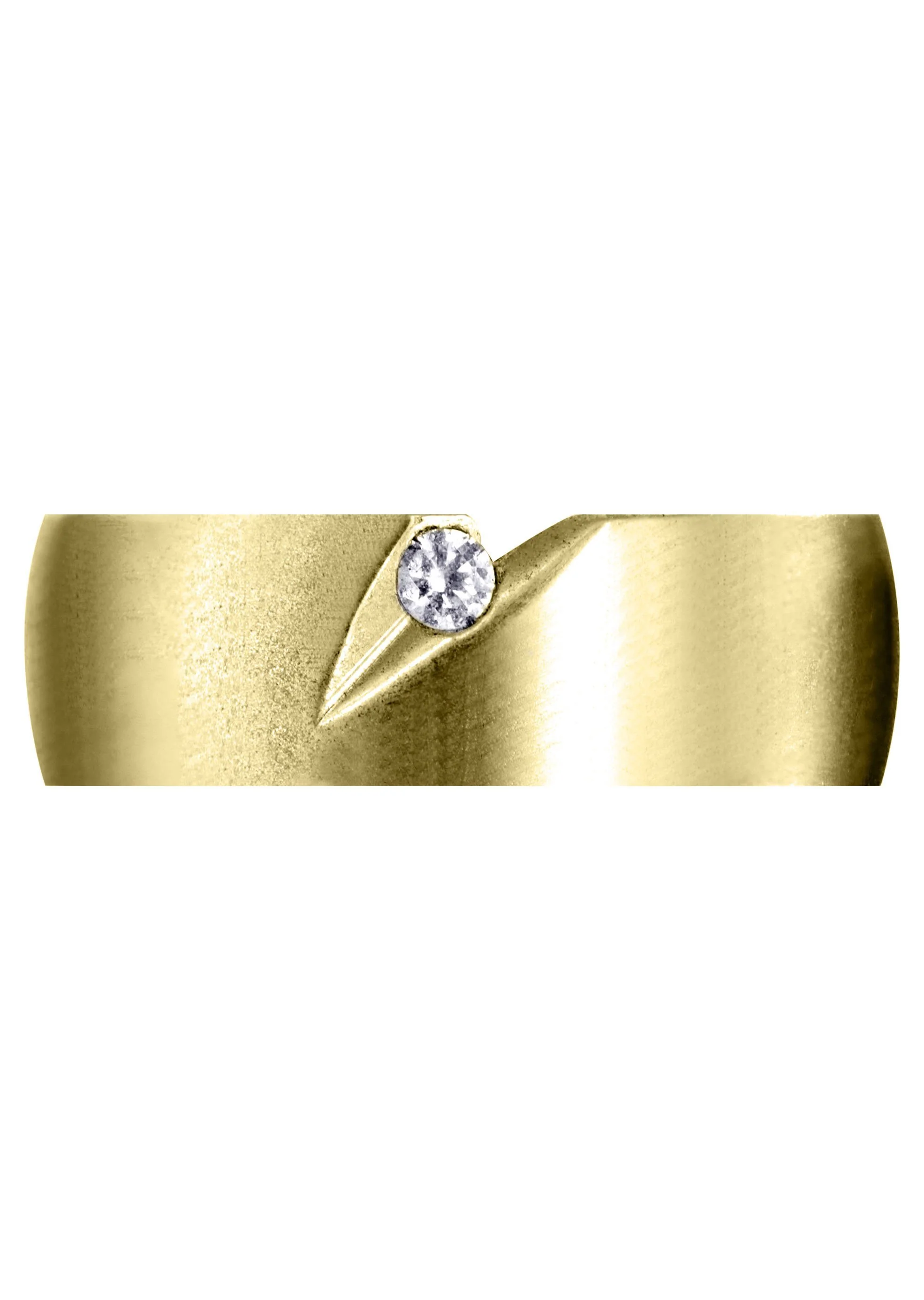 Yellow Gold Diamond Mens Wedding Band | 0.07 Carats | Satin Finish (Thiago) - Image 2