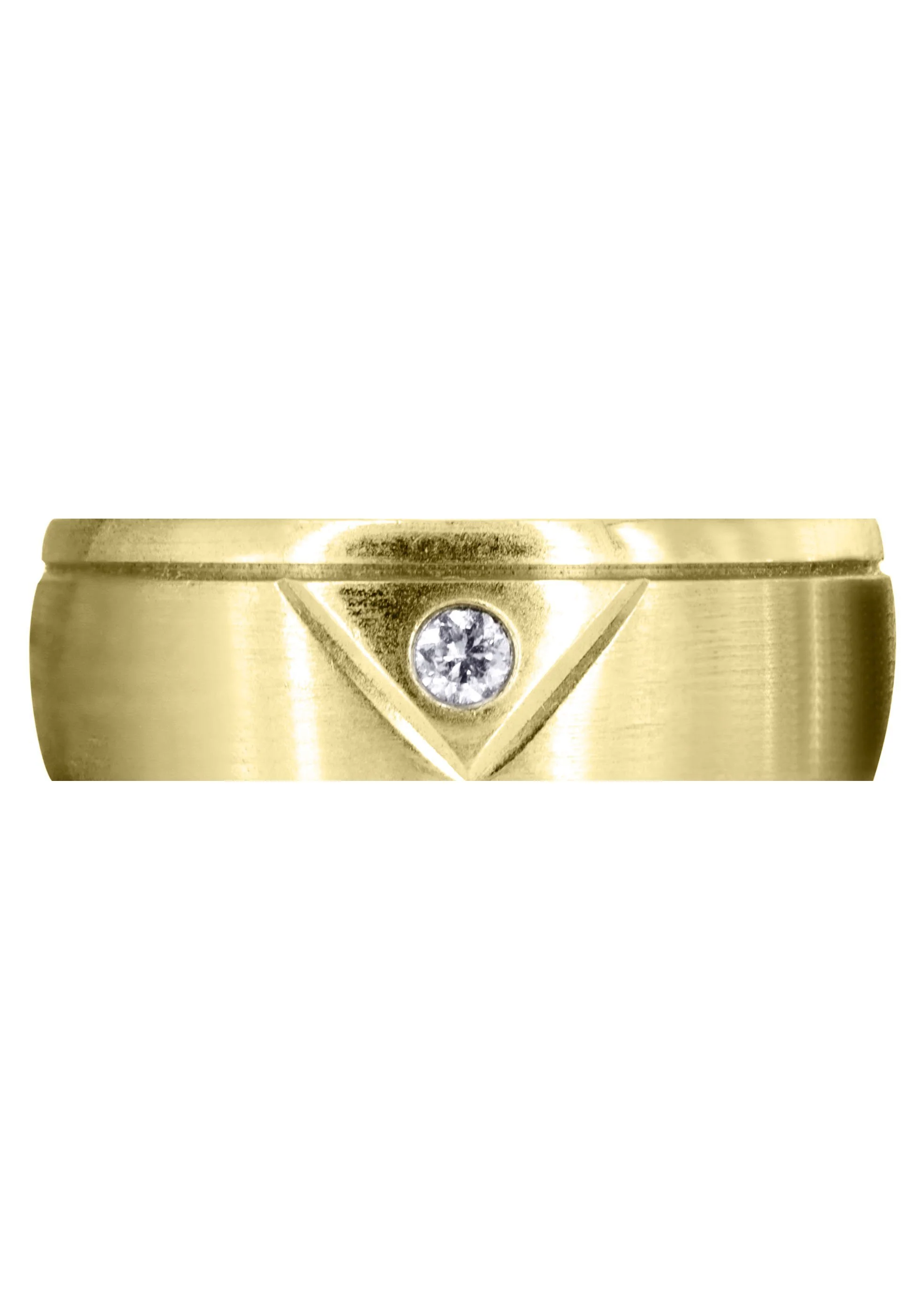 Yellow Gold Diamond Mens Wedding Band | 0.07 Carats | Satin Finish (Emerson) - Image 2