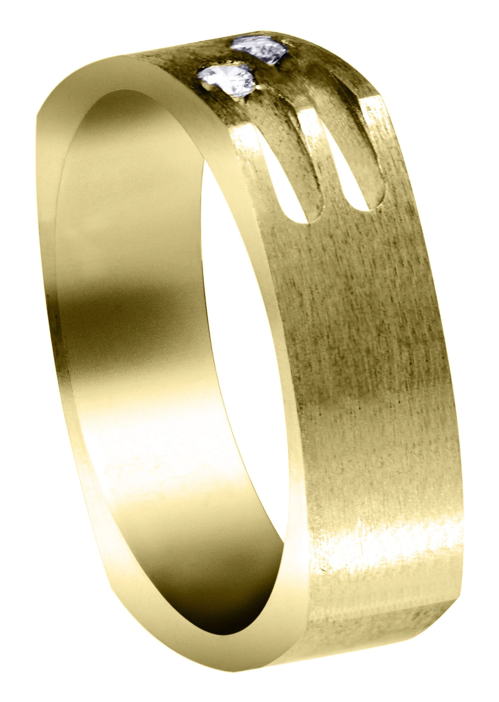 Yellow Gold Diamond Unique Mens Wedding Band | 0.08 Carats (Maximilian)