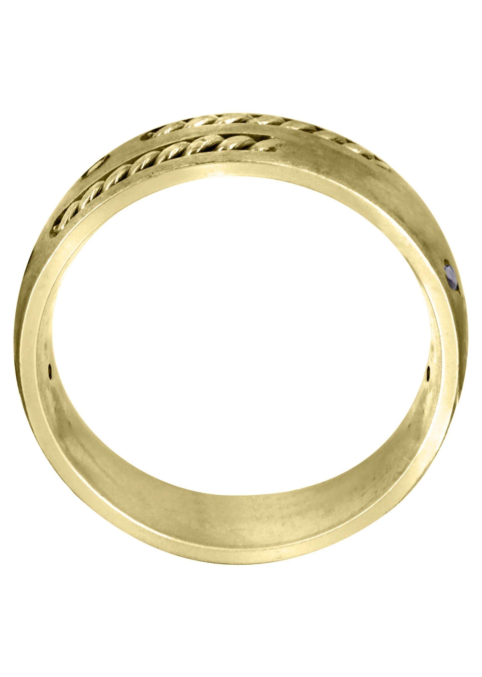 Yellow Gold Diamond Mens Wedding Band | 0.09 Carats (Enrique) - Image 3