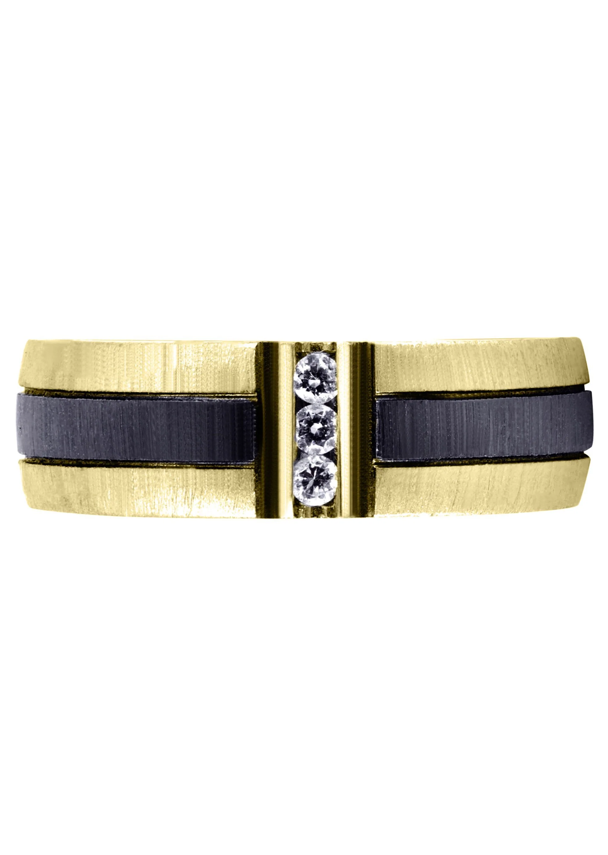 Yellow Gold Diamond Mens Engagement Ring | 0.09 Carats | Cross Satin Finish (Braden) - Image 3