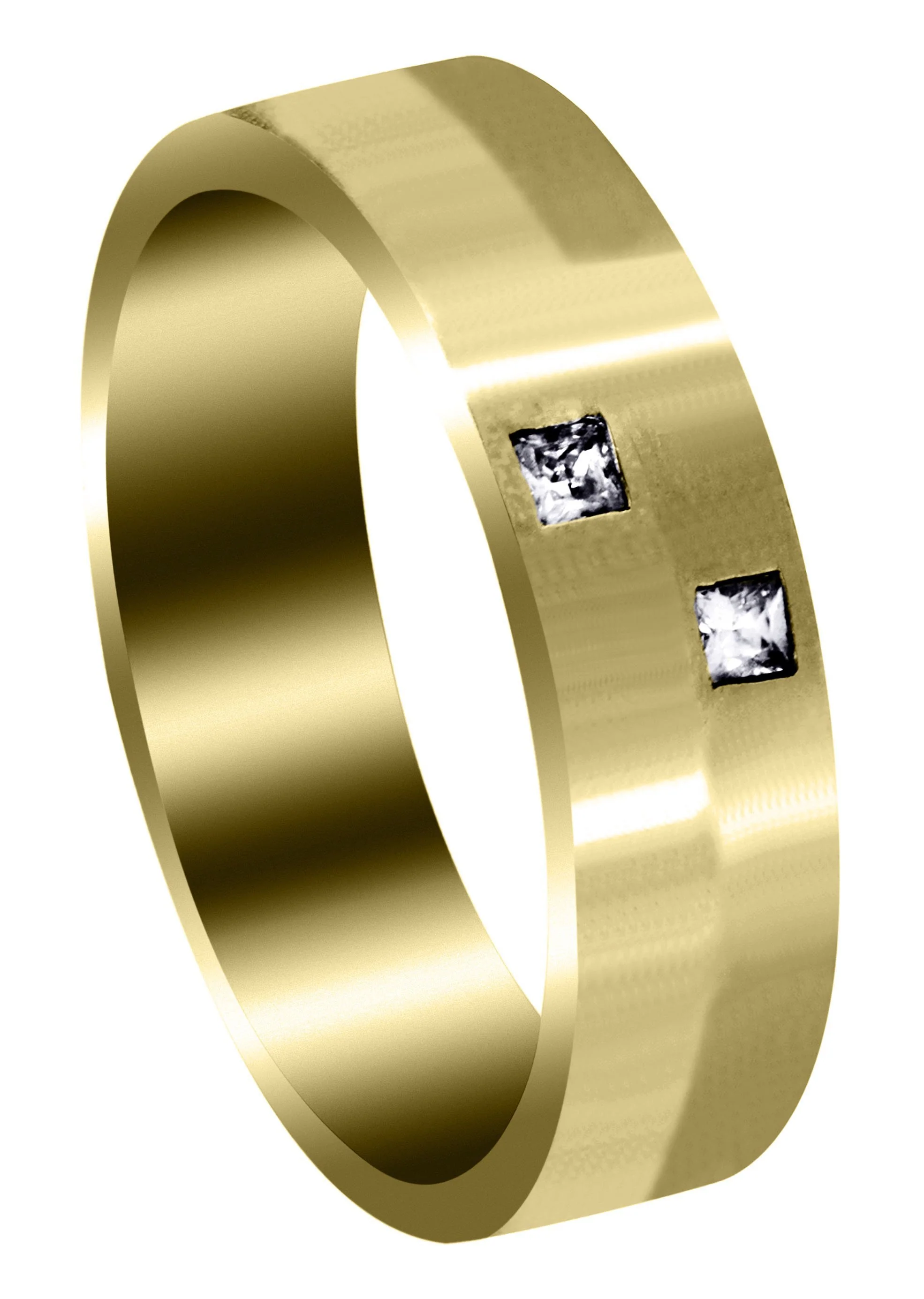Yellow Gold Diamond Mens Wedding Band | 0.1 Carats (Hugo)