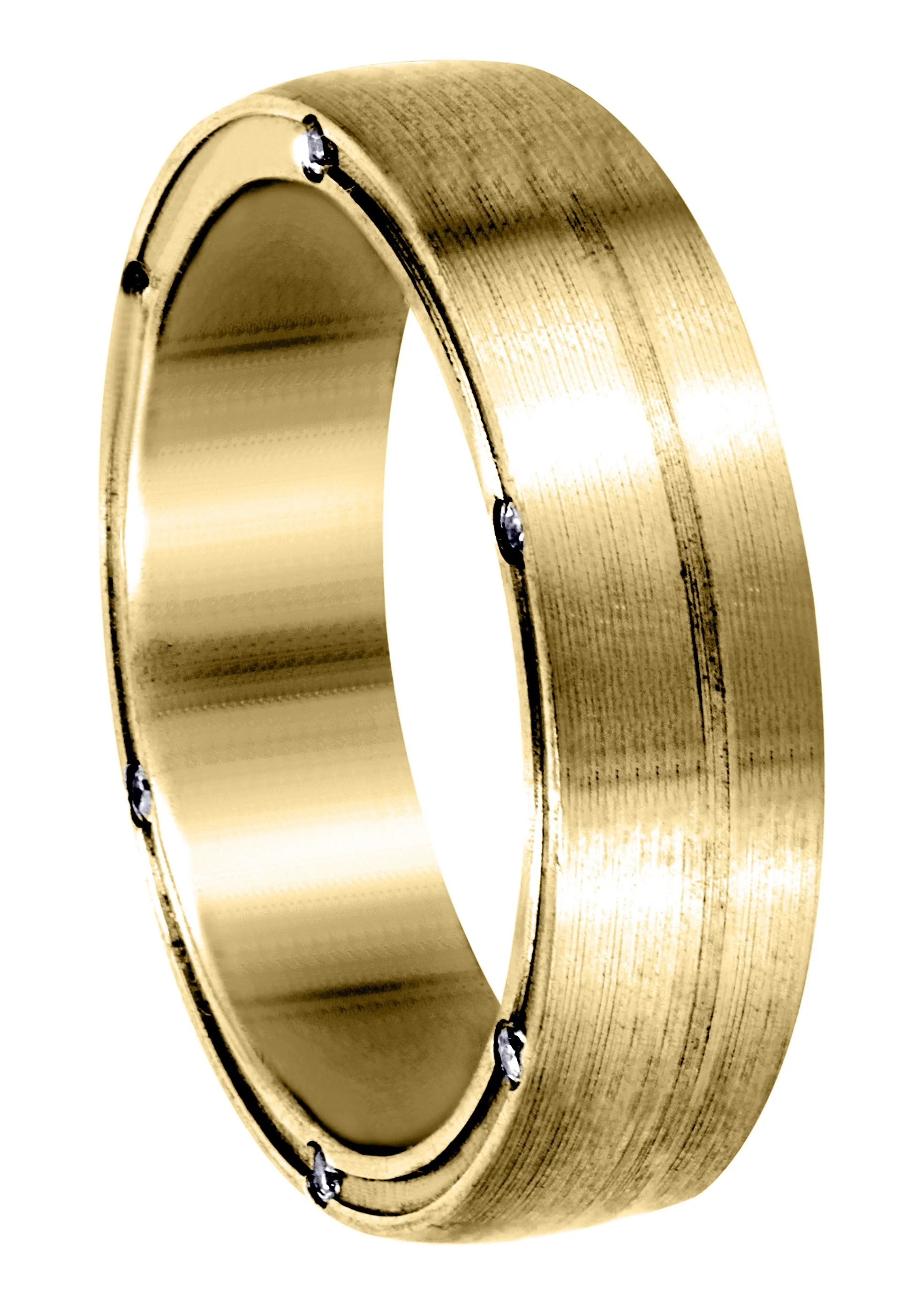 Yellow Gold Diamond Mens Wedding Band | 0.108 Carats (Brycen)