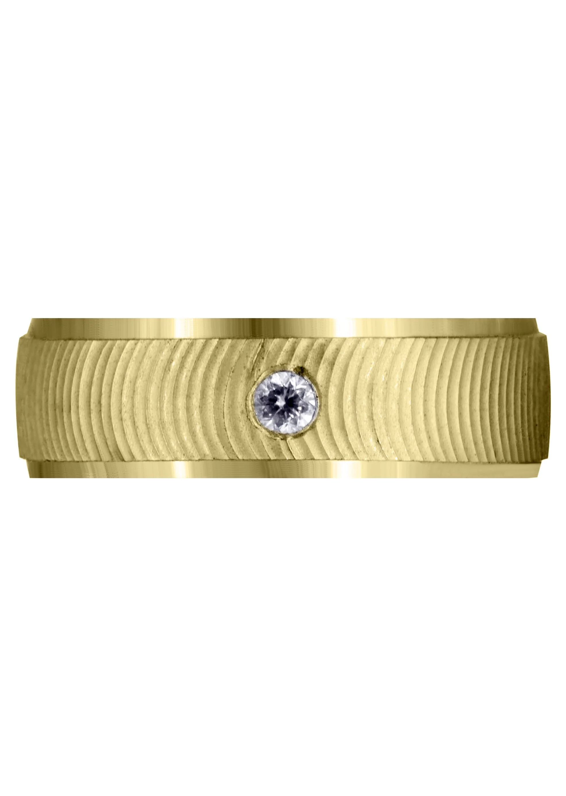 Yellow Gold Diamond Mens Wedding Band | 0.12 Carats | Diamond Cut Finish (Drew) - Image 2