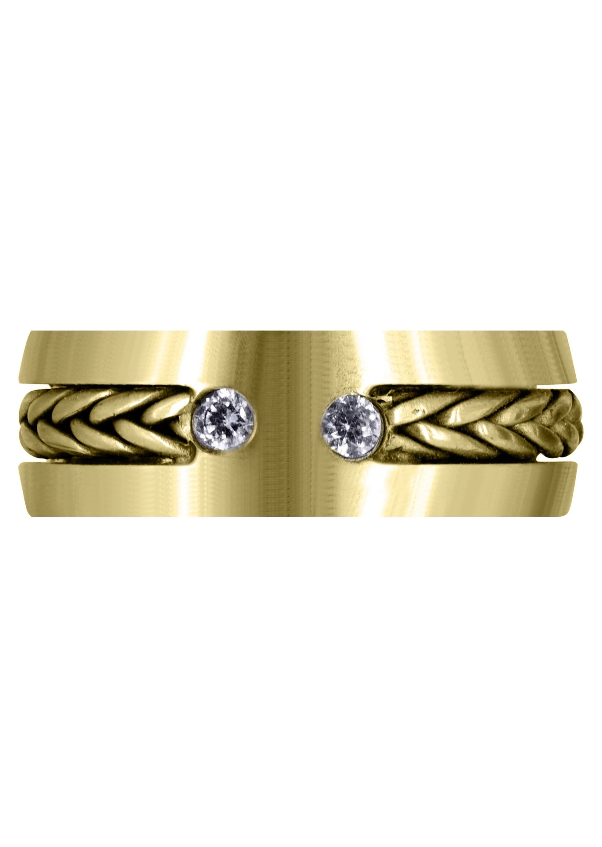 Yellow Gold Diamond Mens Wedding Band | 0.14 Carats | Satin Finish (Emilio) - Image 2
