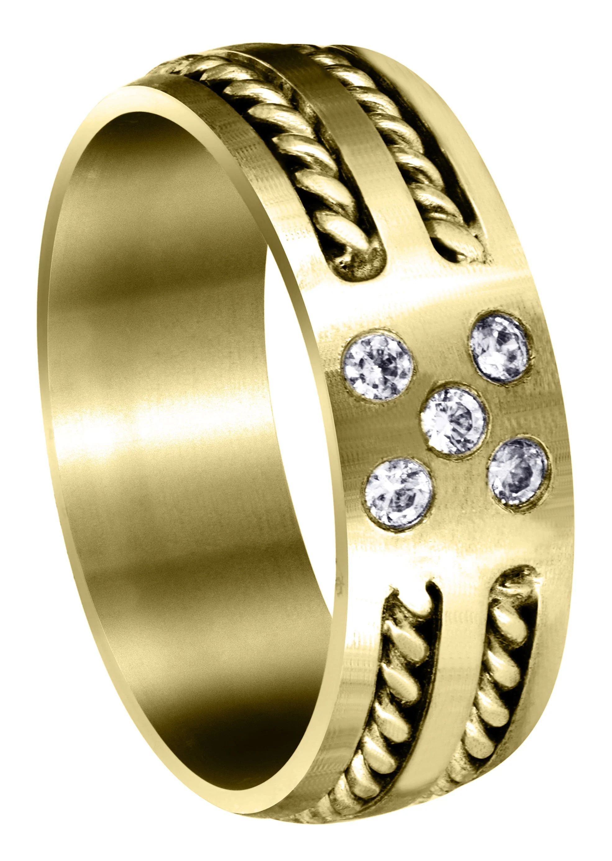 Yellow Gold Diamond Mens Wedding Band | 0.15 Carats (Jonas)