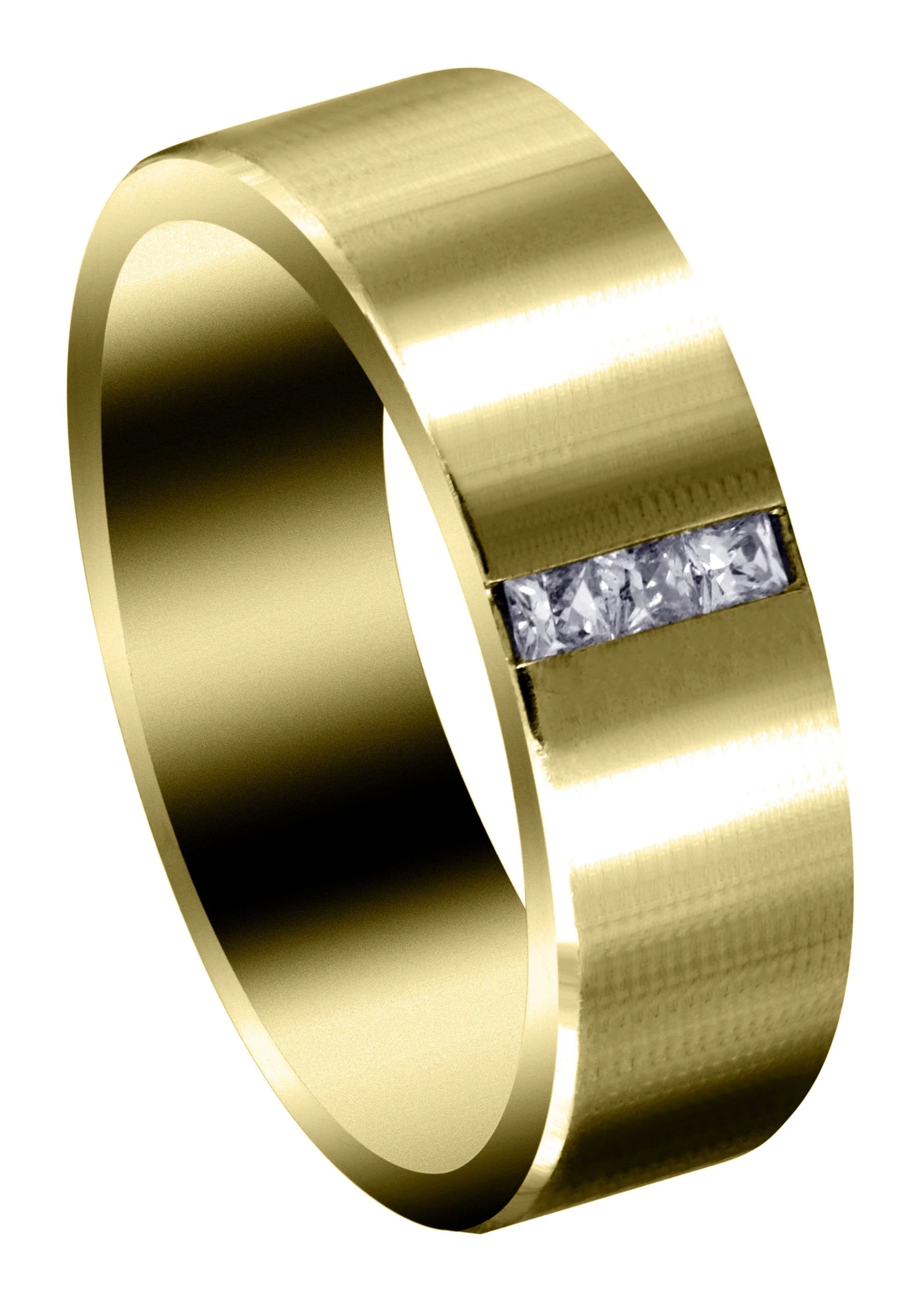 Yellow Gold Diamond Mens Engagement Ring | 0.15 Carats | Satin Finish (Landen)