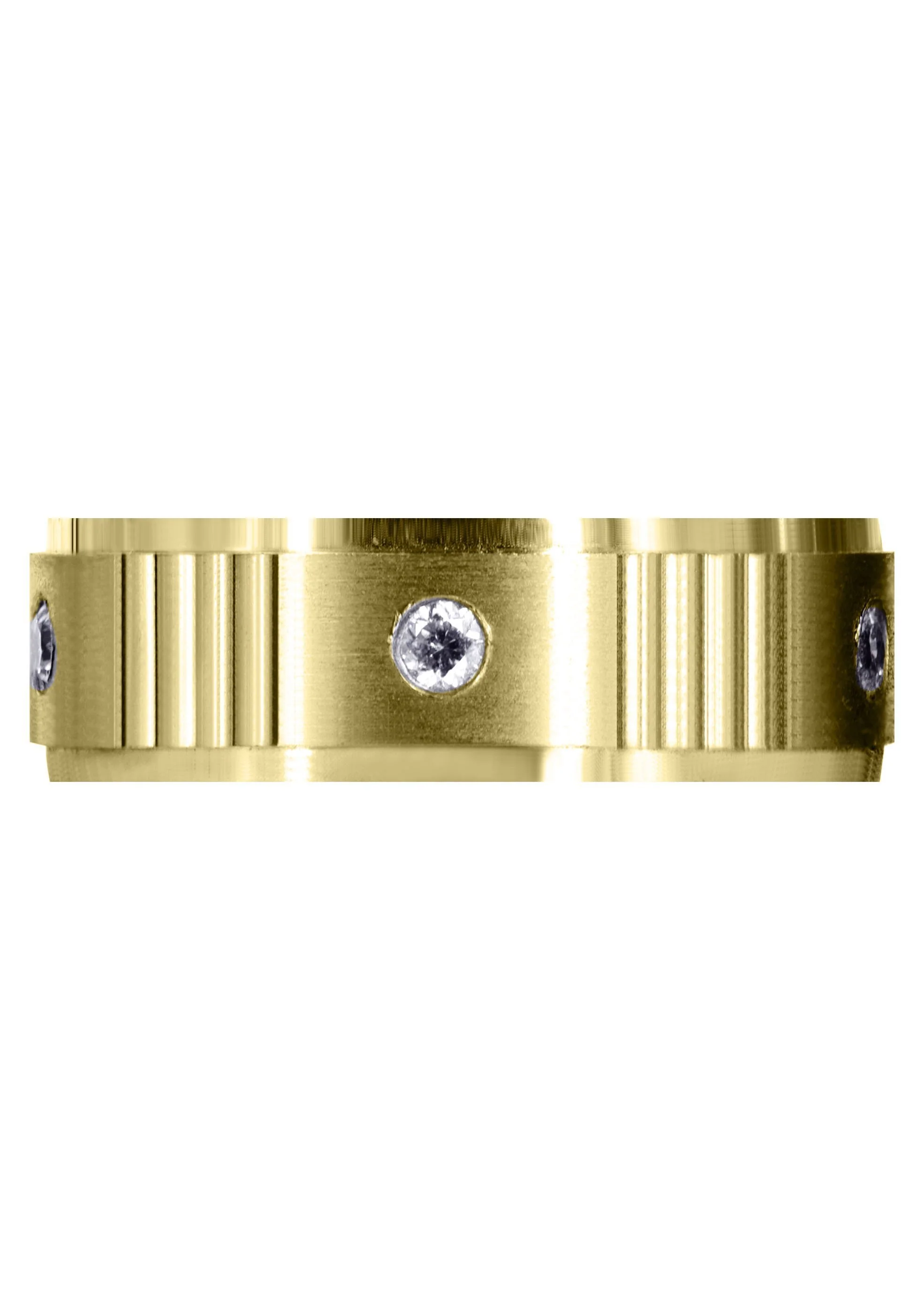 Yellow Gold Diamond Mens Wedding Band | 0.15 Carats | Satin Finish (Marshall) - Image 2