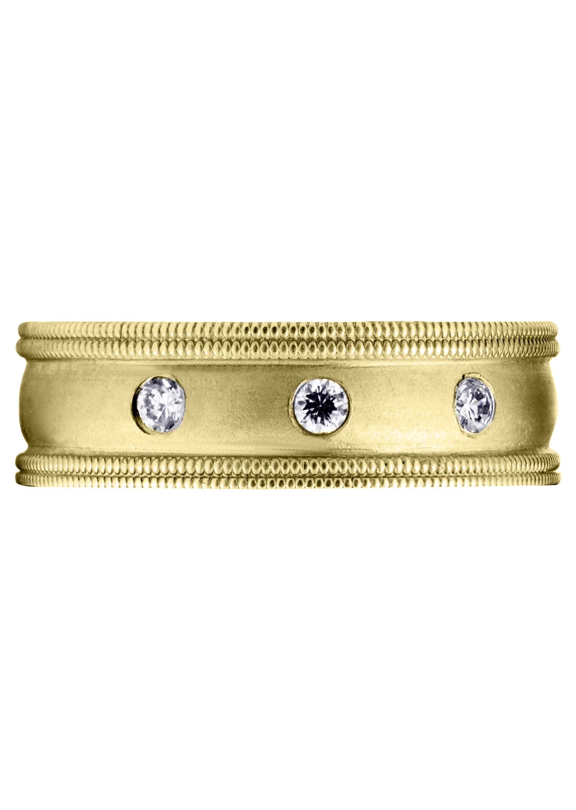 Yellow Gold Diamond Mens Wedding Band | 0.15 Carats | Wire Matt Finish (Pablo) - Image 2