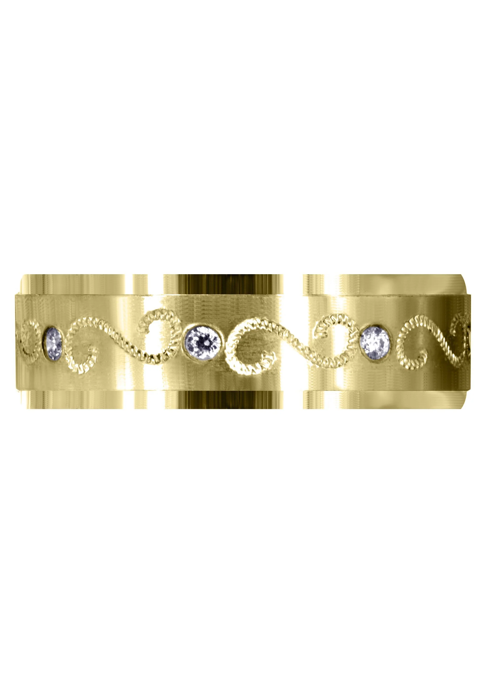 Yellow Gold Diamond Mens Wedding Band | 0.16 Carats | Satin Finish (Quinn) - Image 2