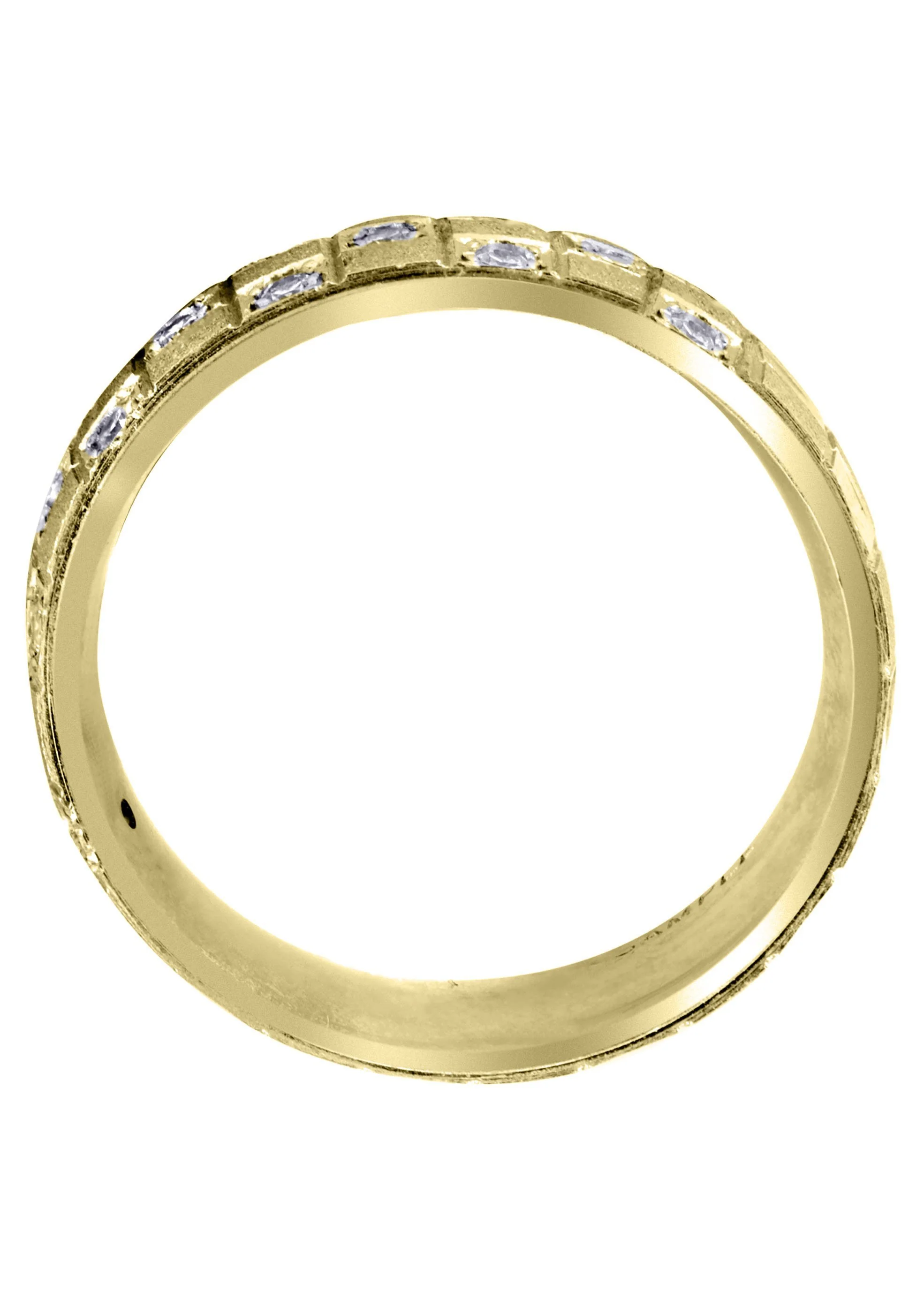 Yellow Gold Diamond Mens Wedding Band | 0.17 Carats | Stone Finish (Prince) - Image 3