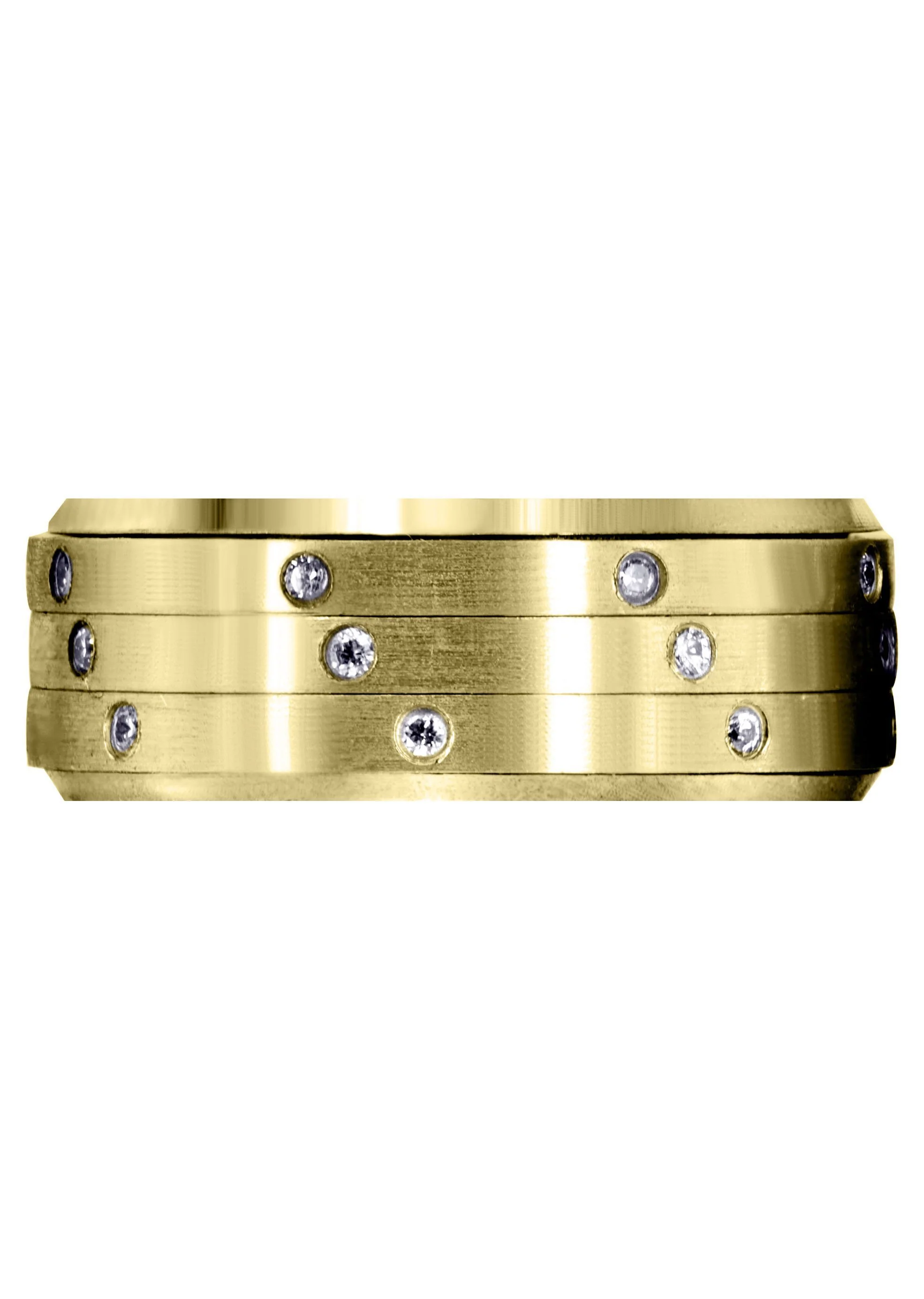 Yellow Gold Diamond Mens Wedding Band | 0.24 Carats | Satin Finish (Roberto) - Image 2