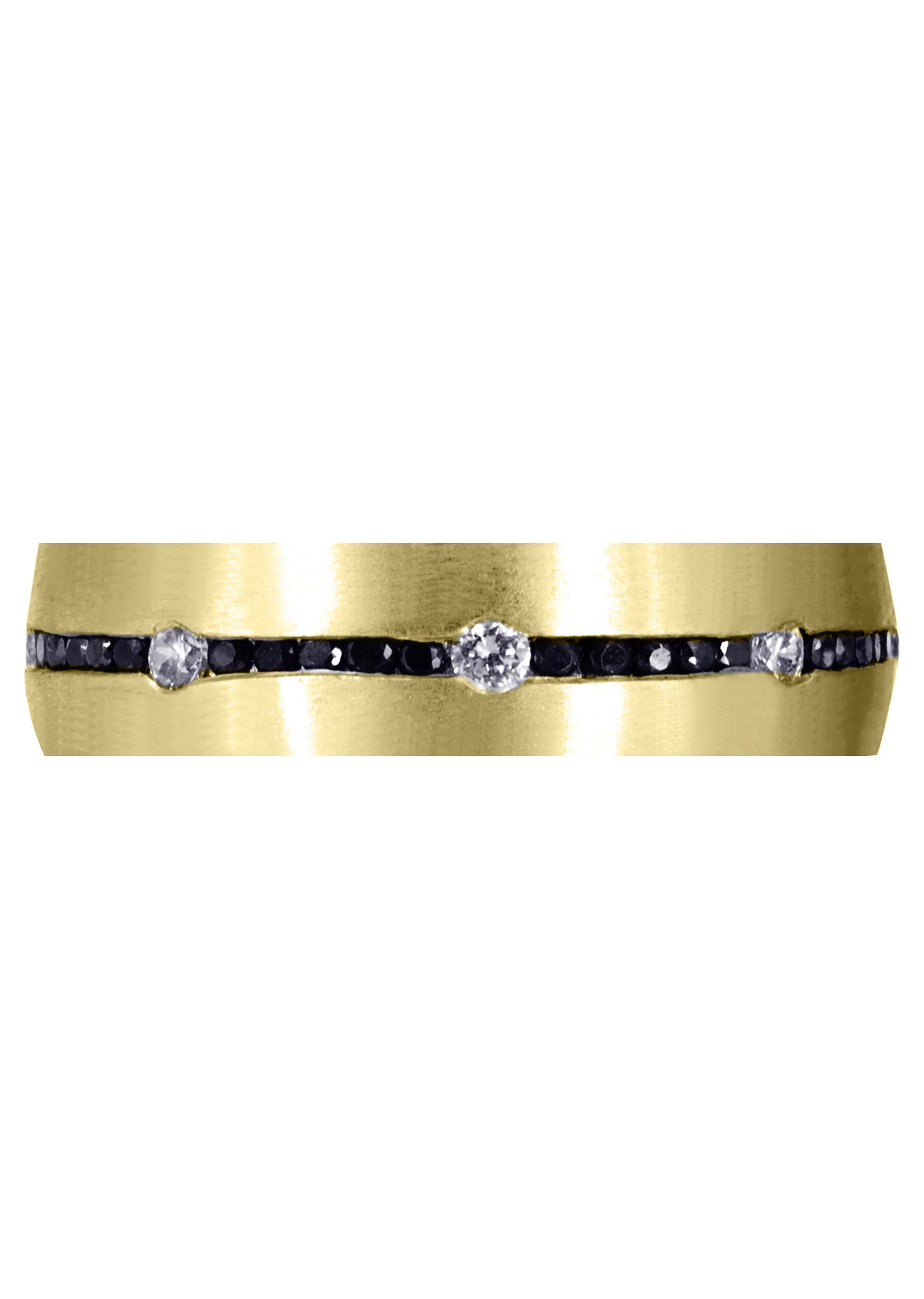 Yellow Gold Diamond Mens Wedding Band | 0.24 Carats | Satin Finish (Malcolm) - Image 2