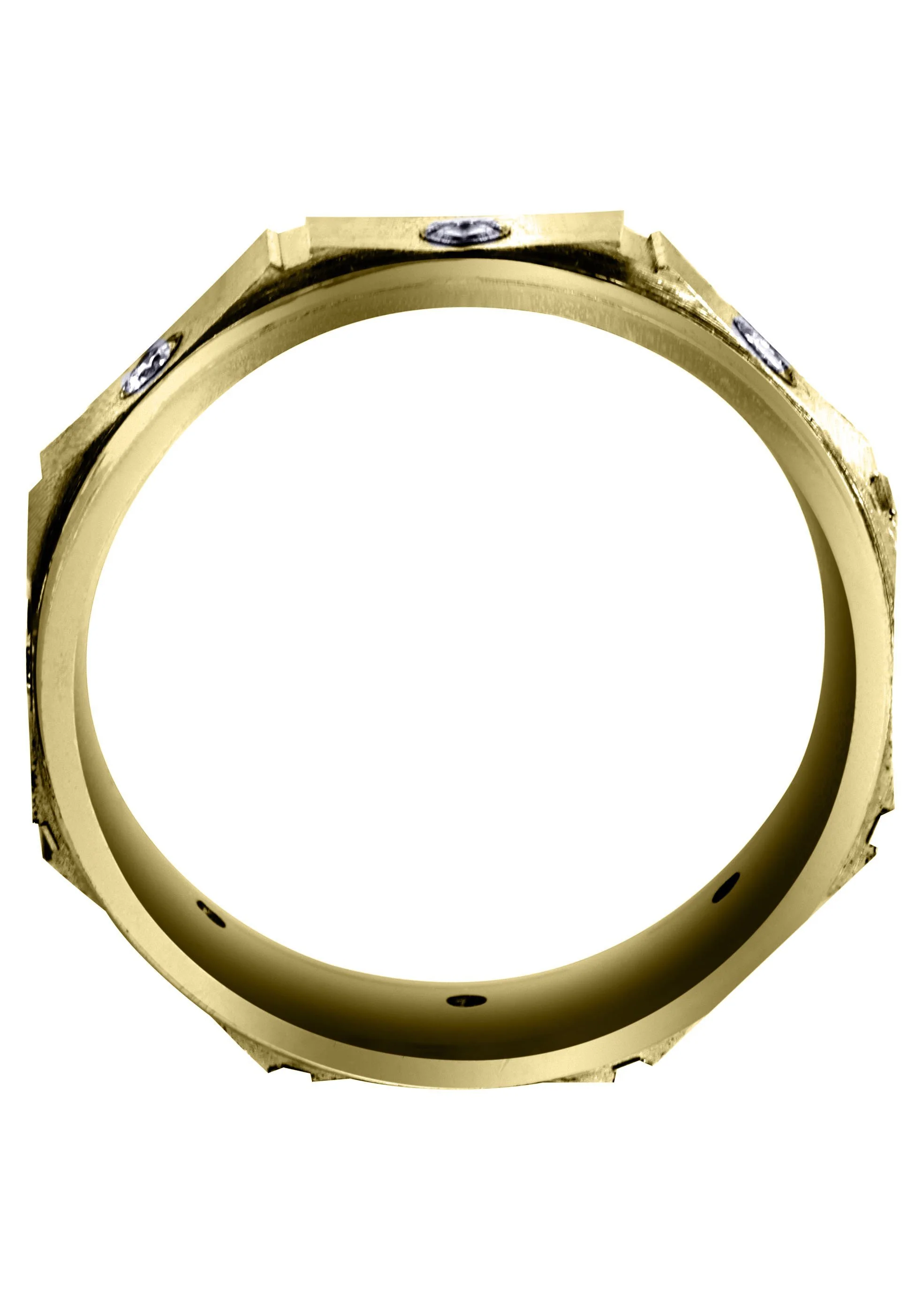 Yellow Gold Diamond Mens Wedding Band | 0.24 Carats | Satin Finish (Alexis) - Image 3