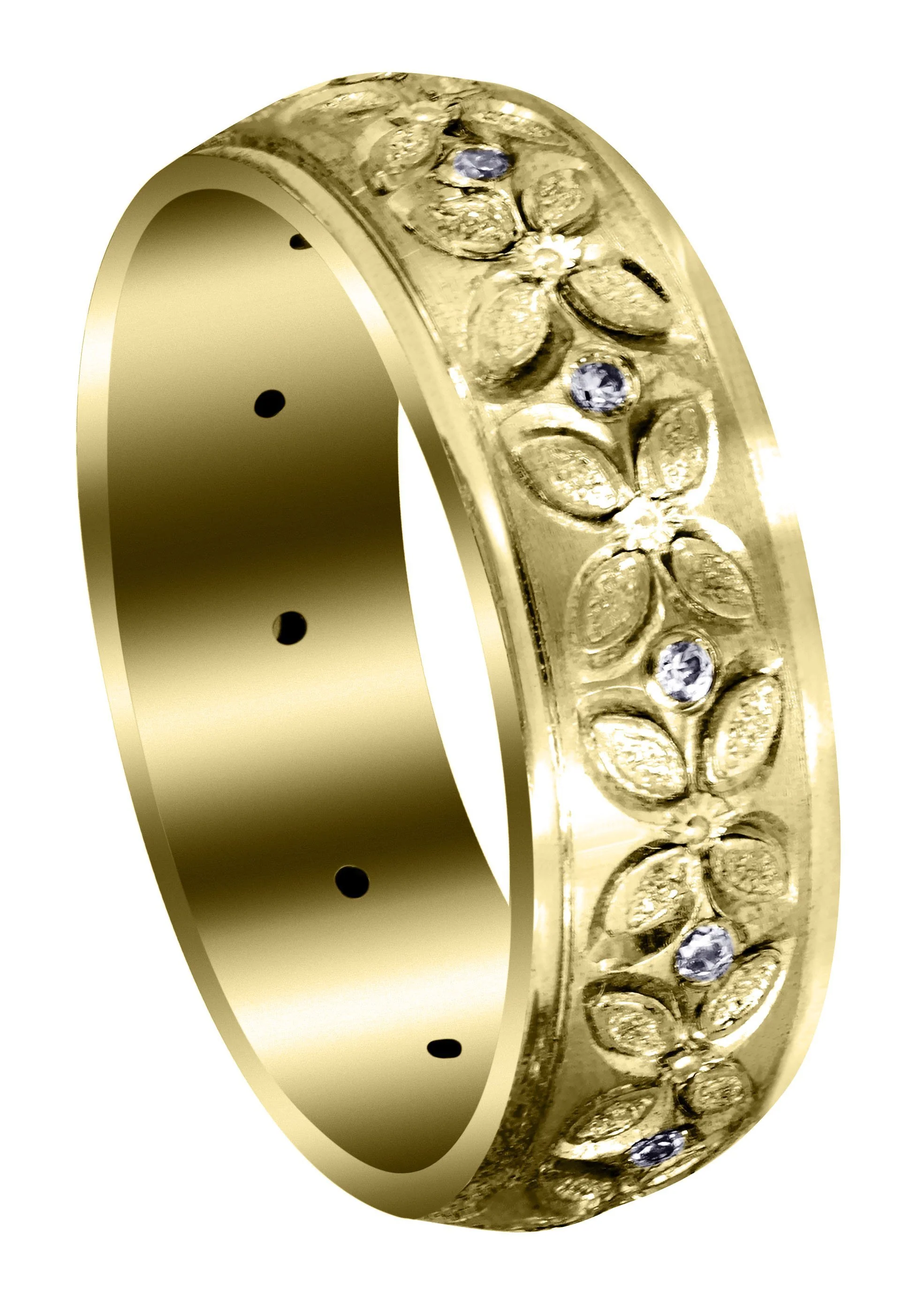 Yellow Gold Diamond Mens Wedding Band | 0.24 Carats | Satin Finish (Arthur)