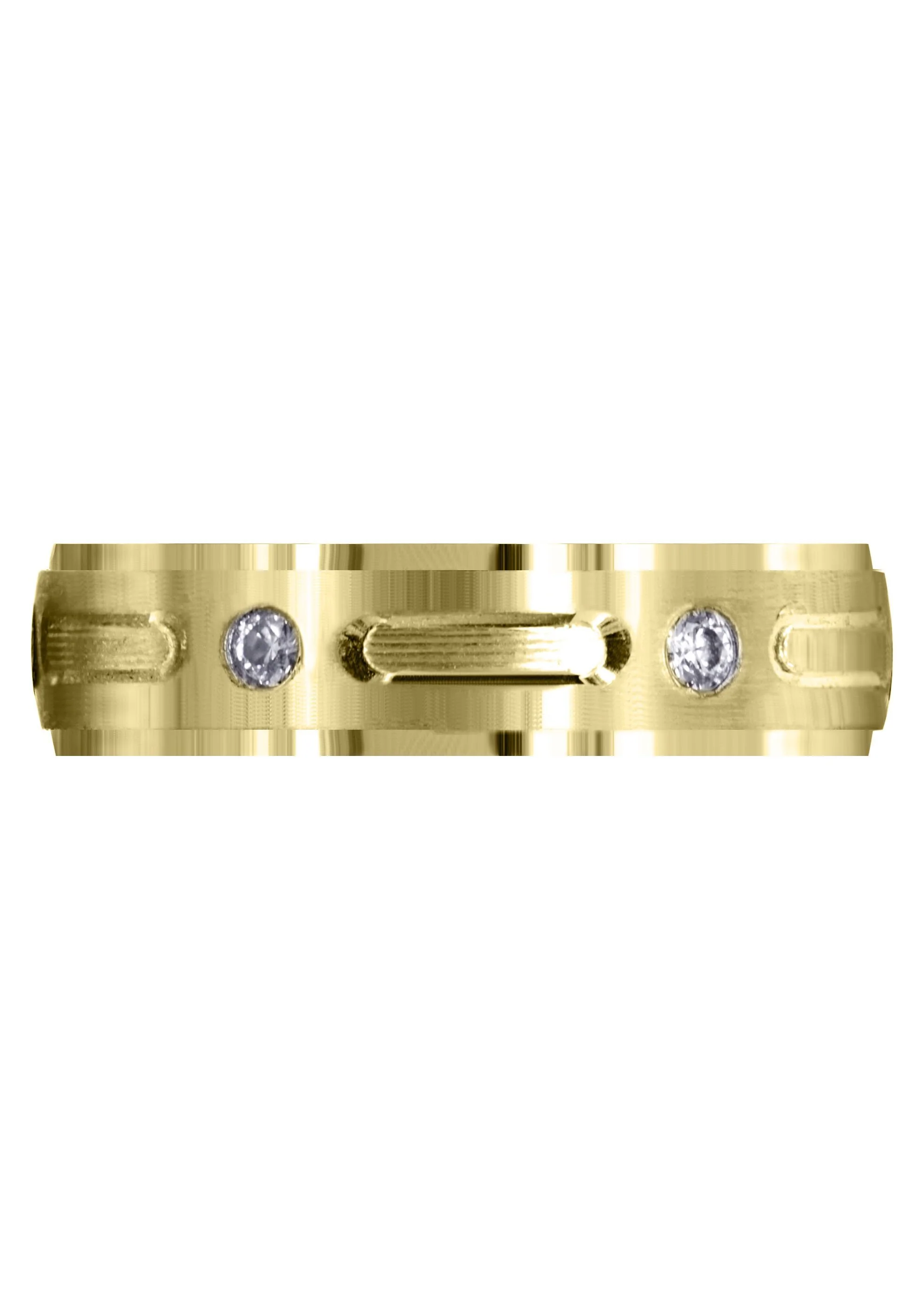 Yellow Gold Diamond Mens Wedding Band | 0.24 Carats | Satin Finish (Garrett) - Image 2