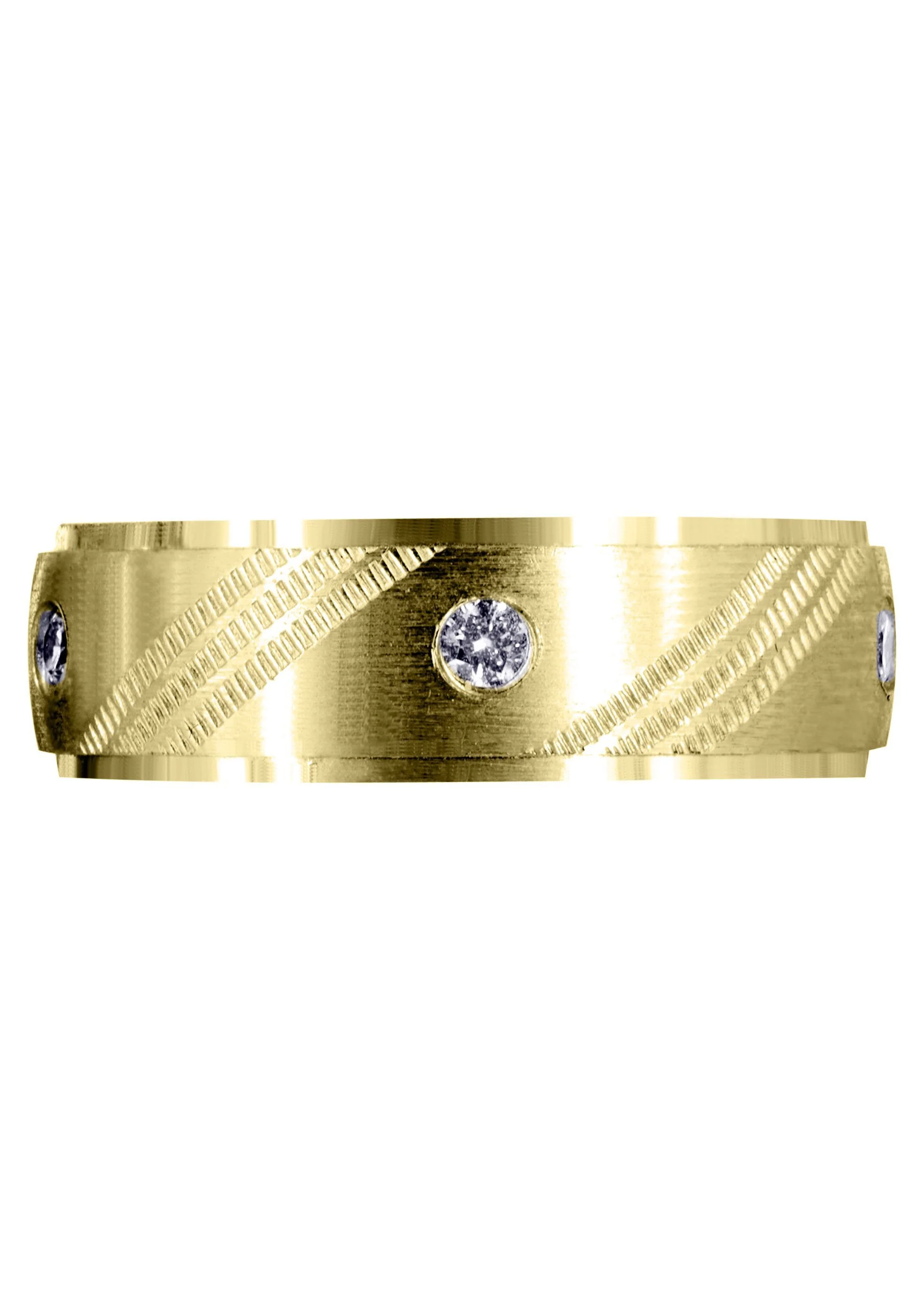 Yellow Gold Diamond Mens Wedding Band | 0.25 Carats (Raul) - Image 2
