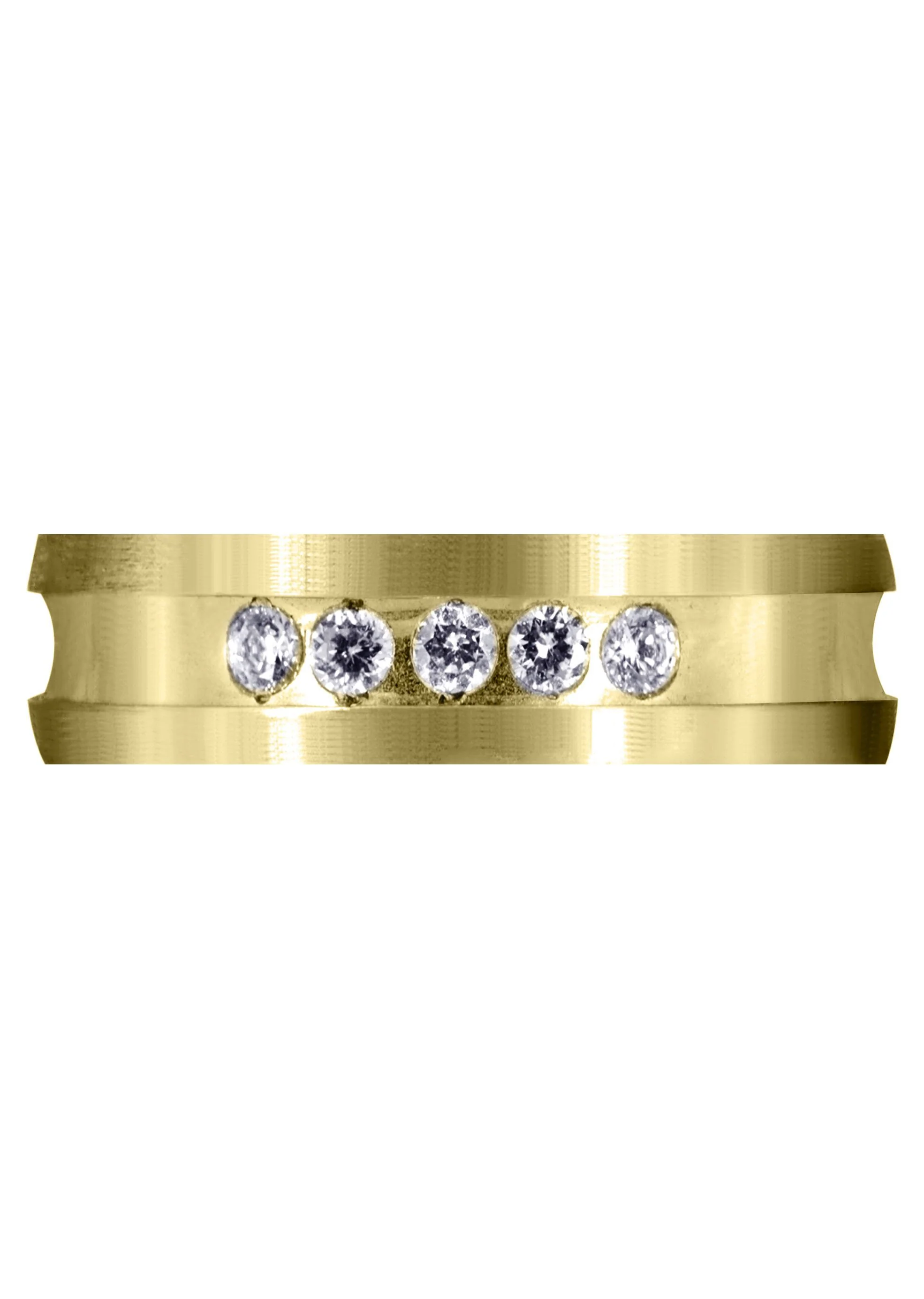 Yellow Gold Diamond Mens Wedding Band | 0.25 Carats | Satin Finish (Maximiliano) - Image 2