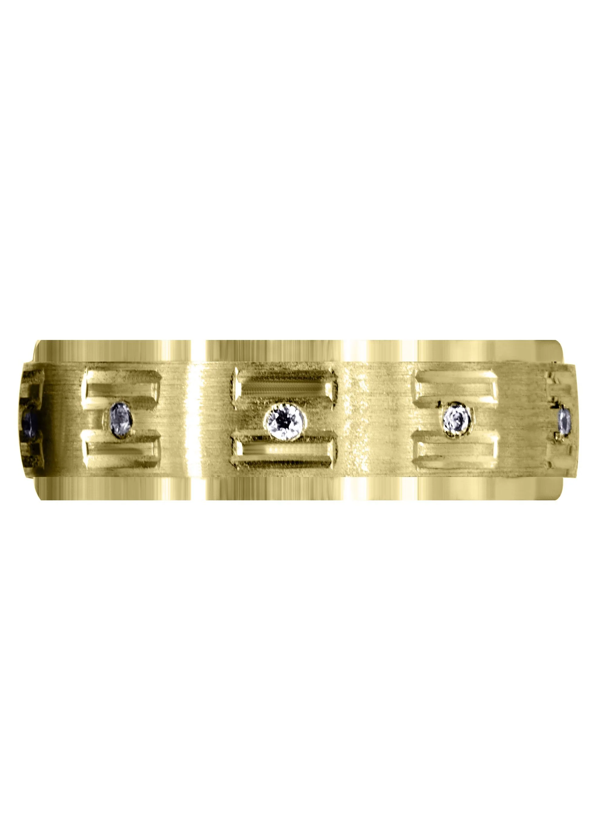 Yellow Gold Diamond Mens Wedding Band | 0.25 Carats | Satin Finish (Remington) - Image 2