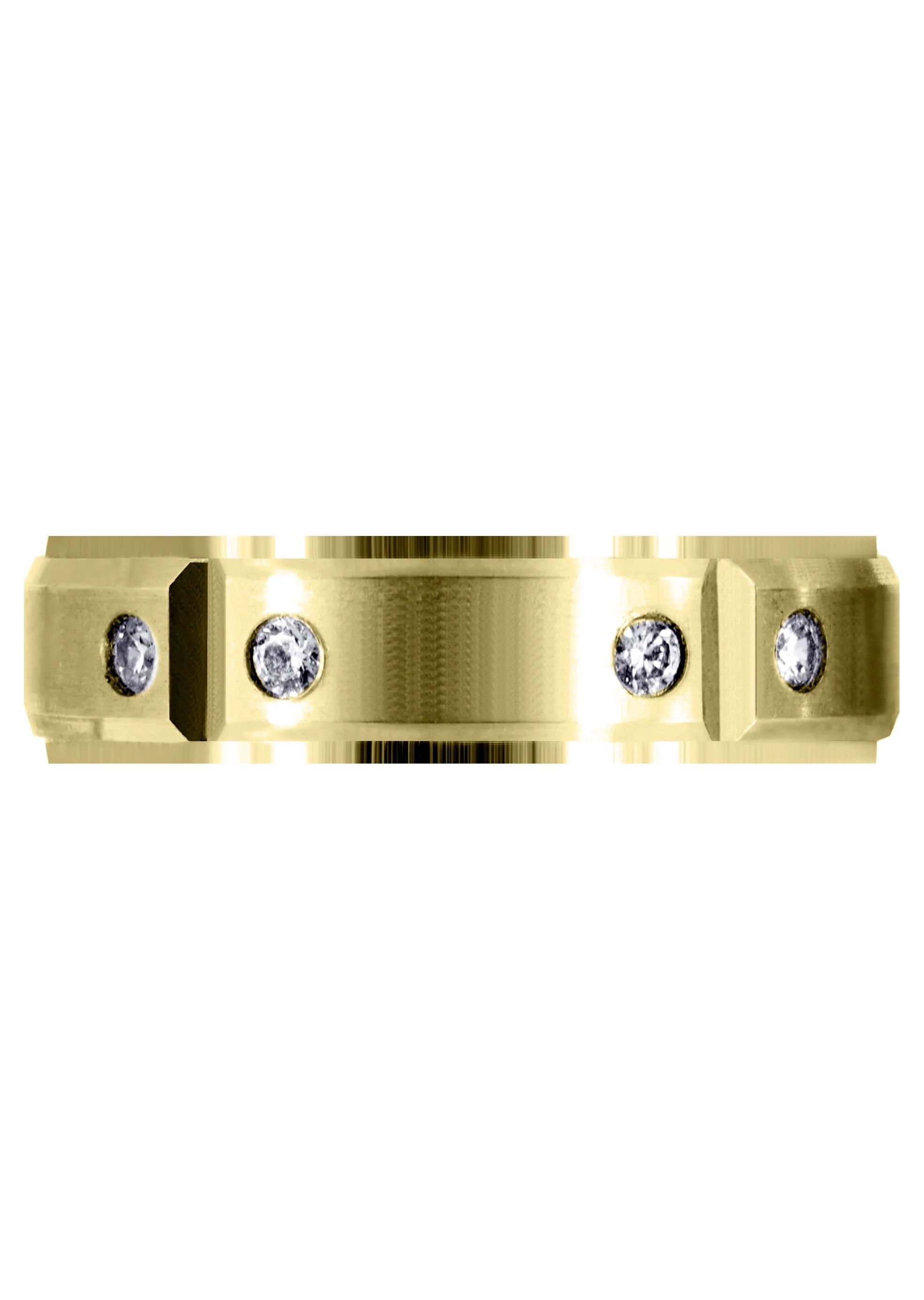 Yellow Gold Diamond Mens Wedding Band | 0.3 Carats | Satin Finish (Legend) - Image 2