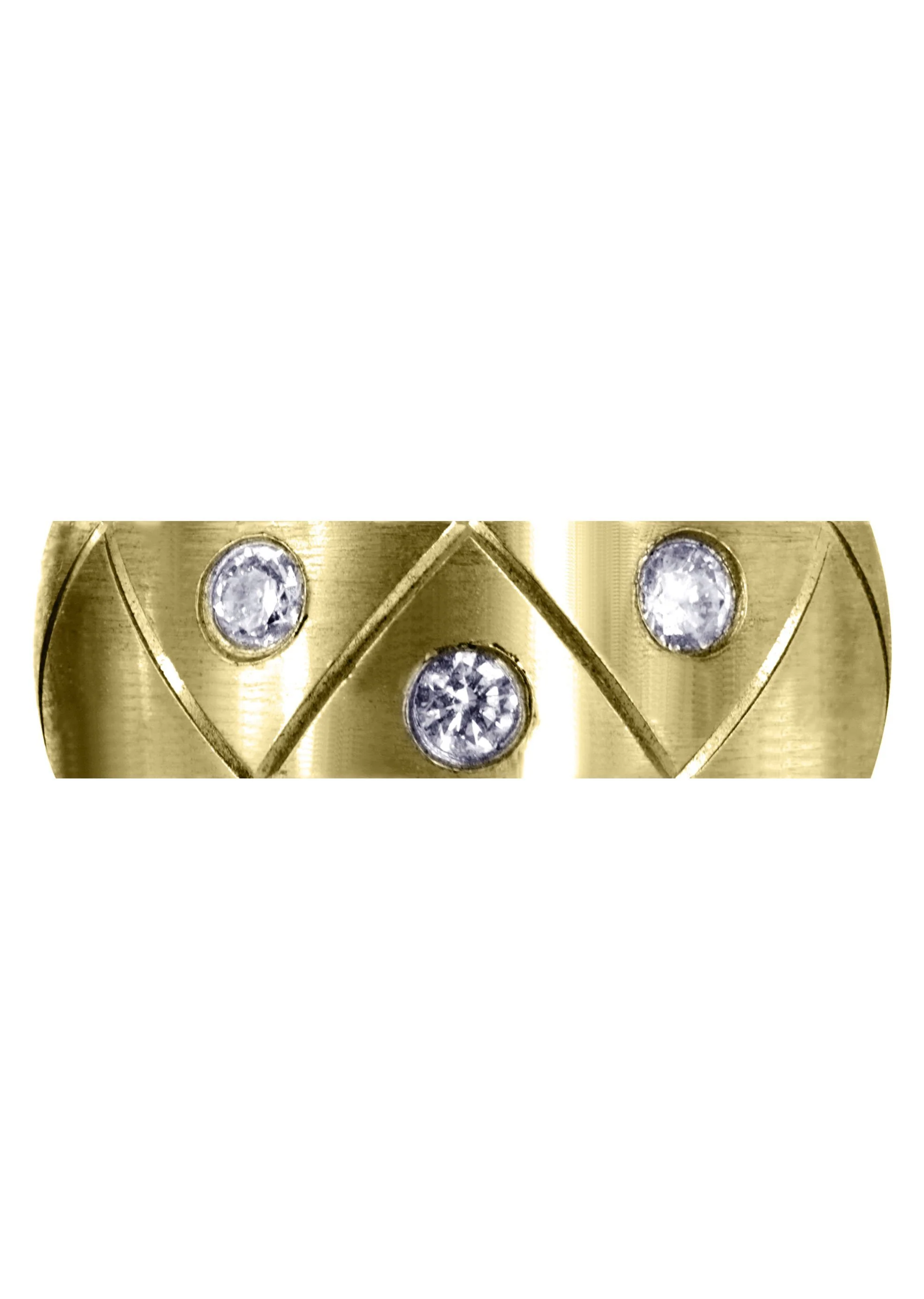 Yellow Gold Diamond Mens Wedding Band | 0.3 Carats | Satin Finish (Keegan) - Image 2