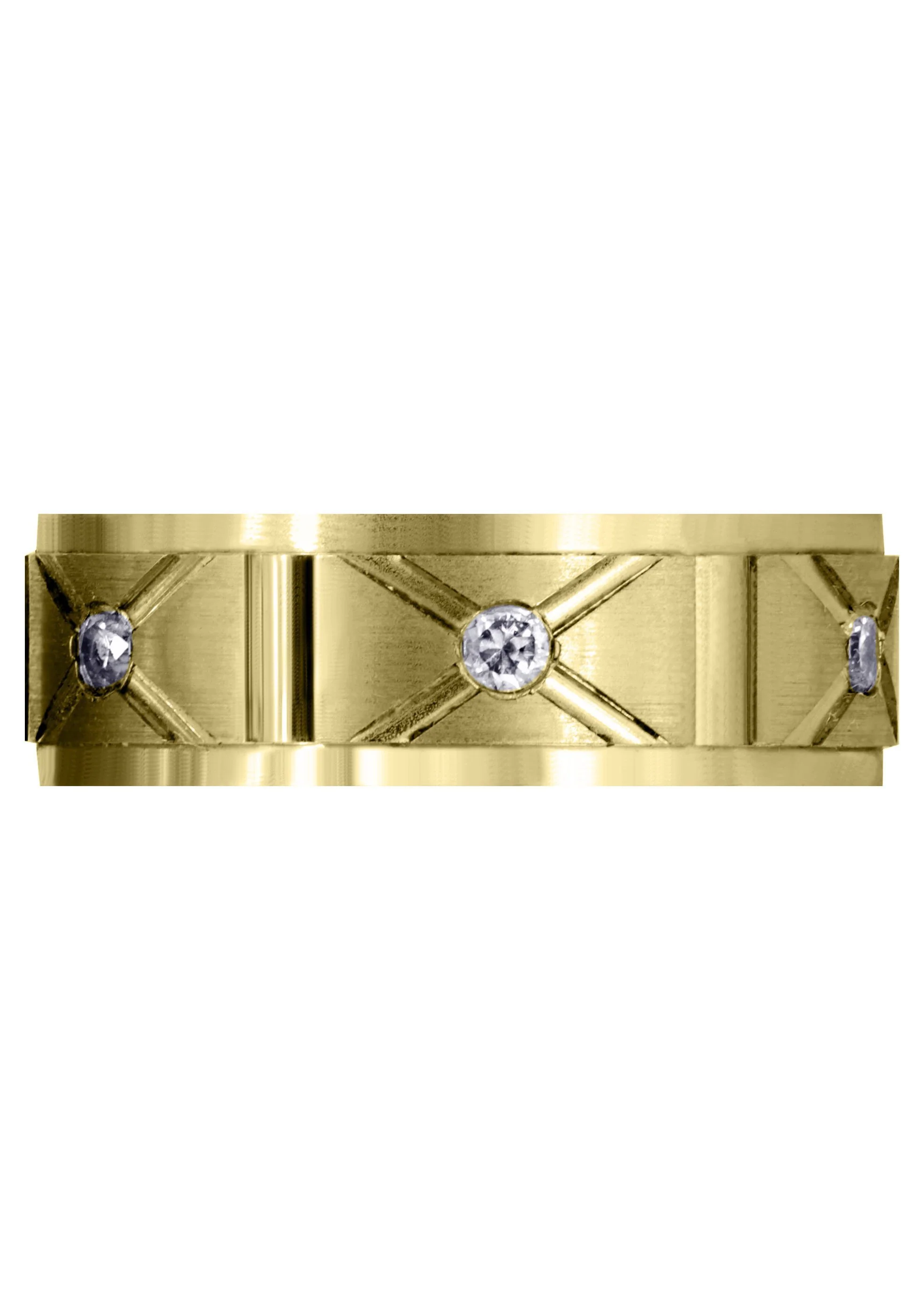 Yellow Gold Diamond Mens Wedding Band | 0.3 Carats | Satin Finish (Enzo) - Image 2