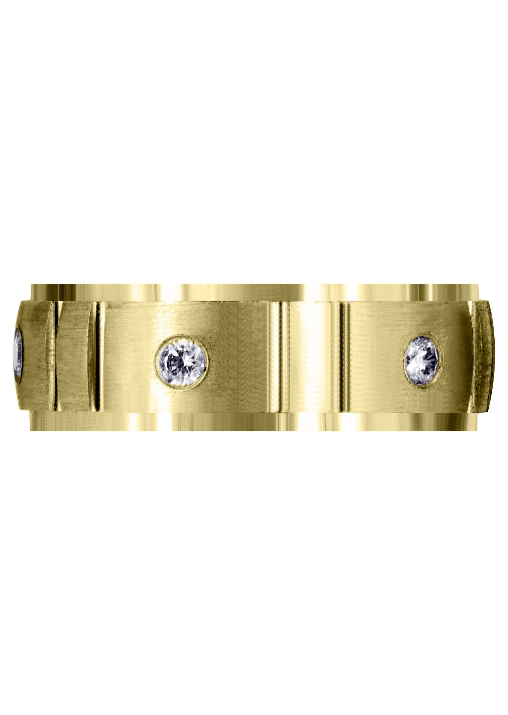 Yellow Gold Diamond Mens Wedding Band | 0.3 Carats | Satin Finish (Gideon) - Image 2