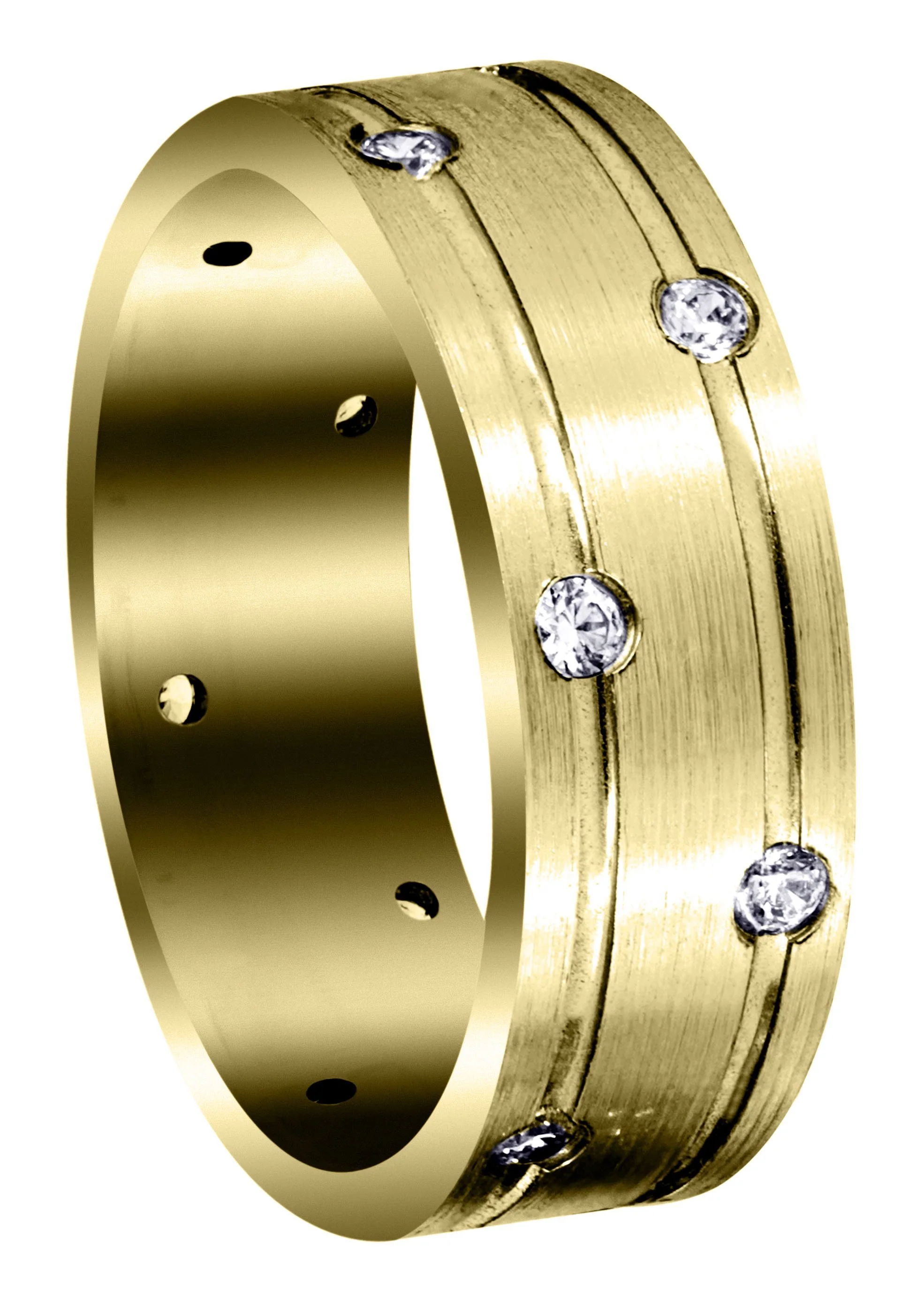 Yellow Gold Diamond Mens Wedding Band | 0.36 Carats (Albert)